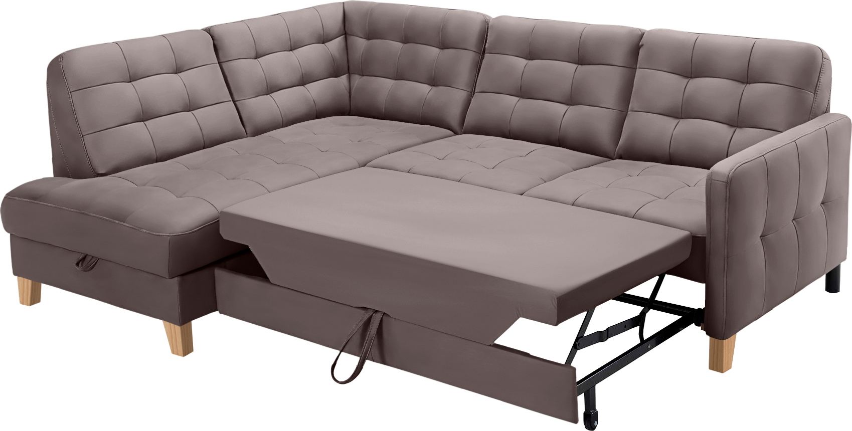 exxpo - sofa fashion Ecksofa »Elio, kompakt und komfortabel, bequem, zeitloses Design, L-Form«, wahlweise mit Bettfunktion und Bettkasten