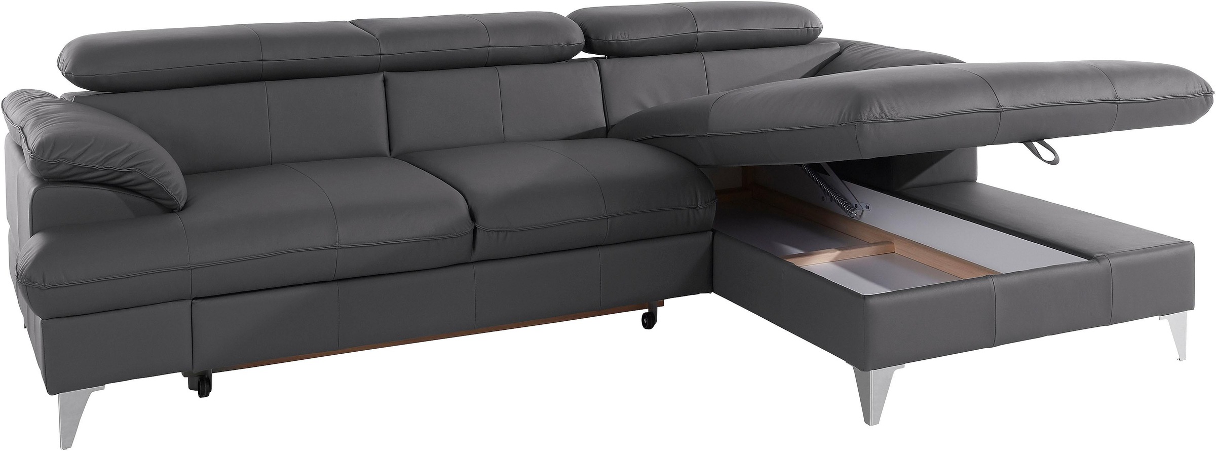 COTTA Ecksofa »Caluso L-Form«, mit Kopfteilverstellung, wahlweise mit Bettfunktion & Bettkasten