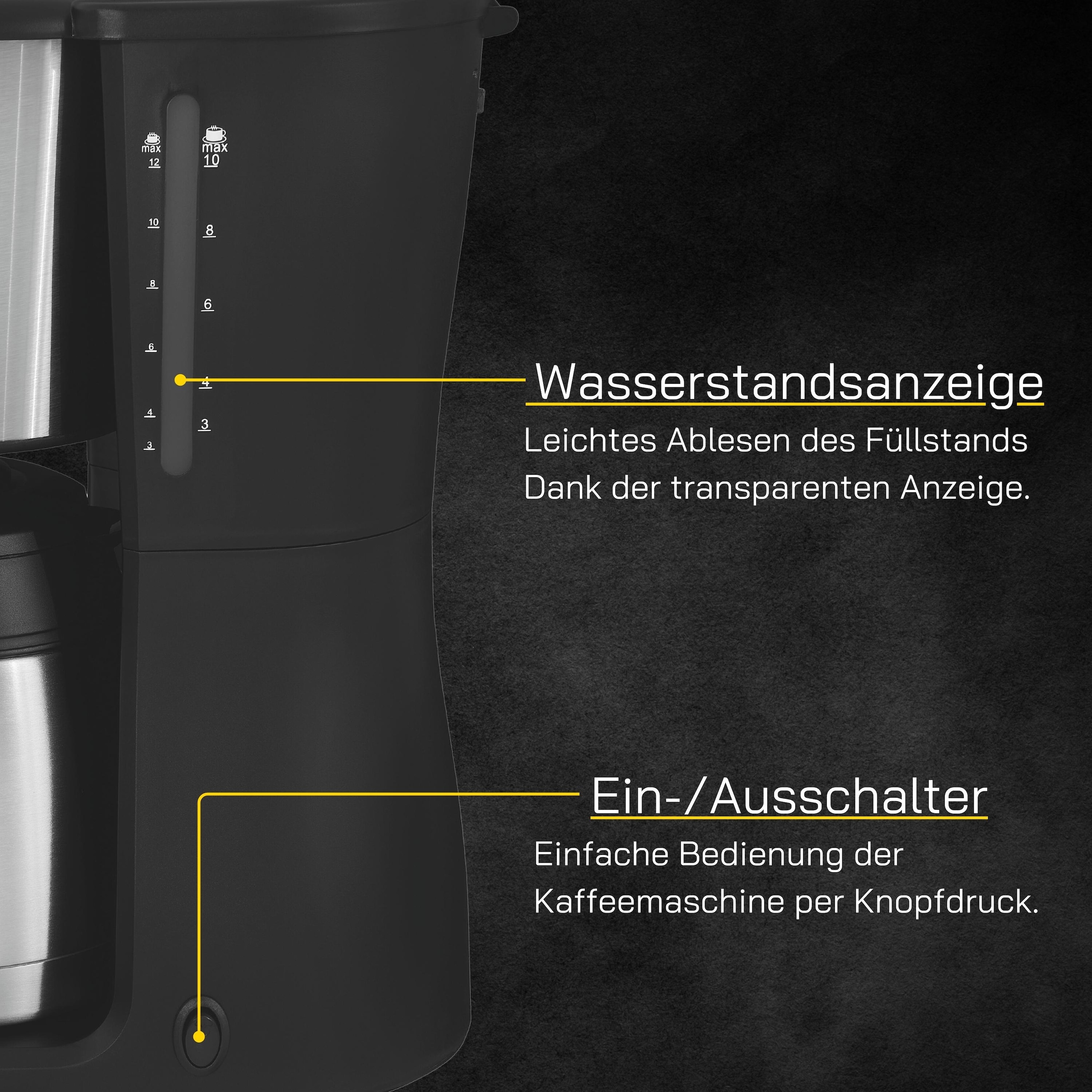 Gutfels Filterkaffeemaschine »COFFEE 2030«, 1,25 l Kaffeekanne, Papierfilter, 1x4, 1,25 L Glaskanne, 980 Watt
