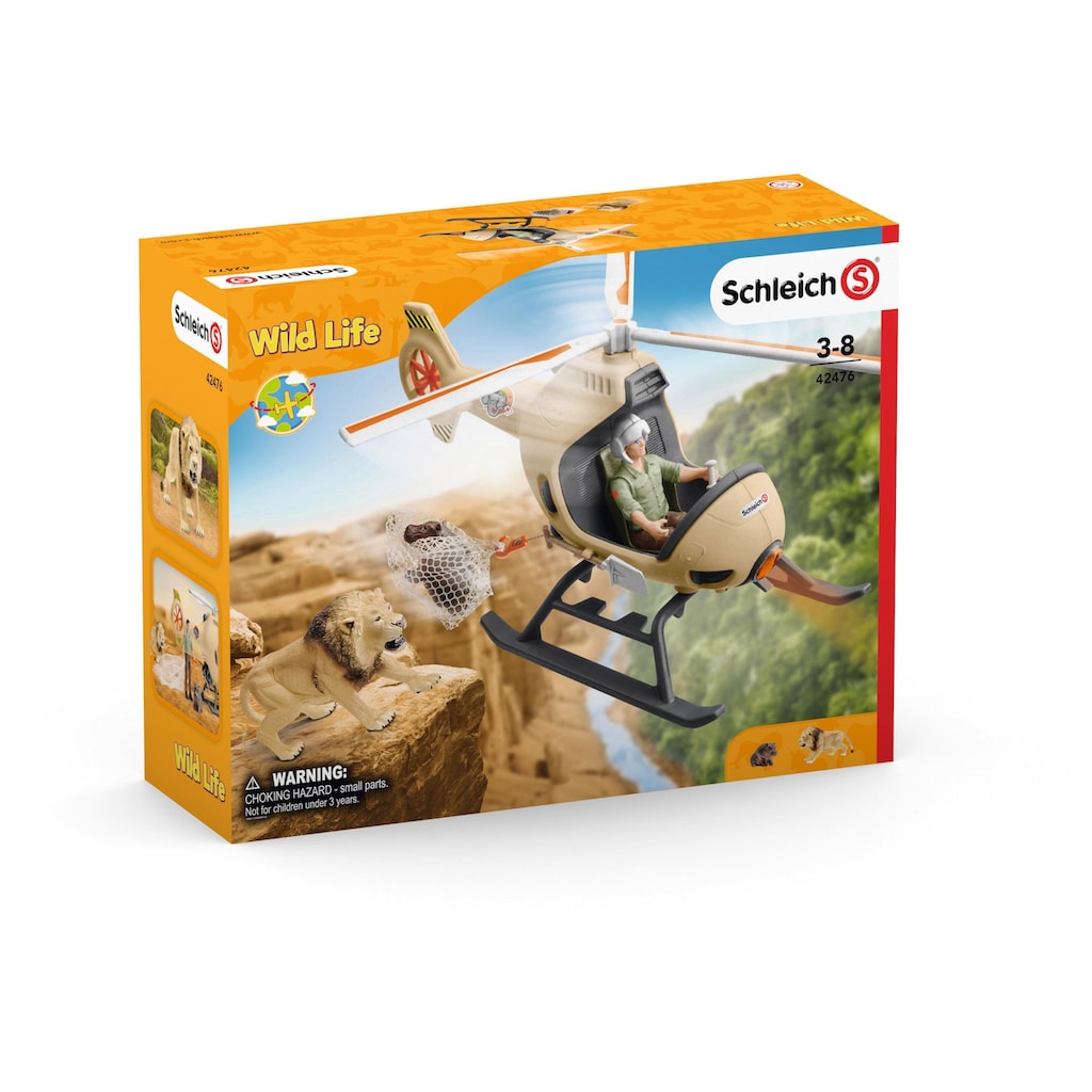 Schleich® Spielwelt »WILD LIFE, Helikopter Tierrettung (42476)«, (Set)