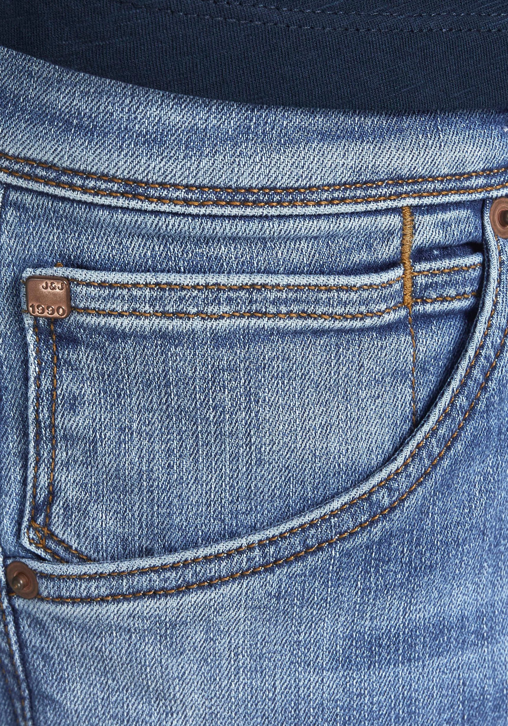 Jack & Jones Slim-fit-Jeans »JJIGLENN – Jeans mit Gürtelschlaufen und Used-Waschung«, Used, modisch, slim fit, Denim/Jeans