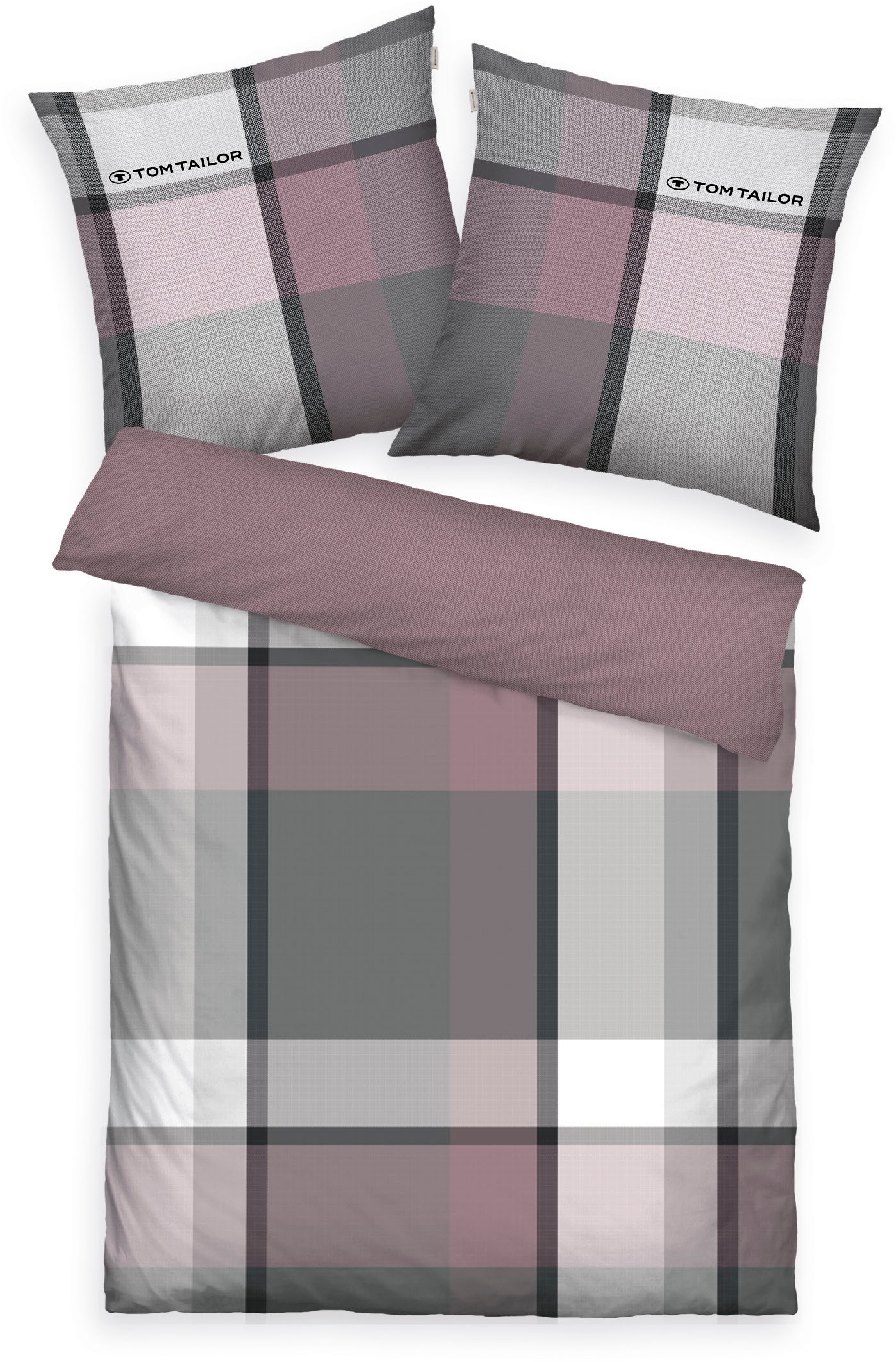 Thumbnail - TOM TAILOR HOME Bettwäsche "Lenny in Gr. 135x200 oder 155x220 cm" 3 mit GRATIS-Zugabe: Kissenhülle 1tlg., in Biber und R...