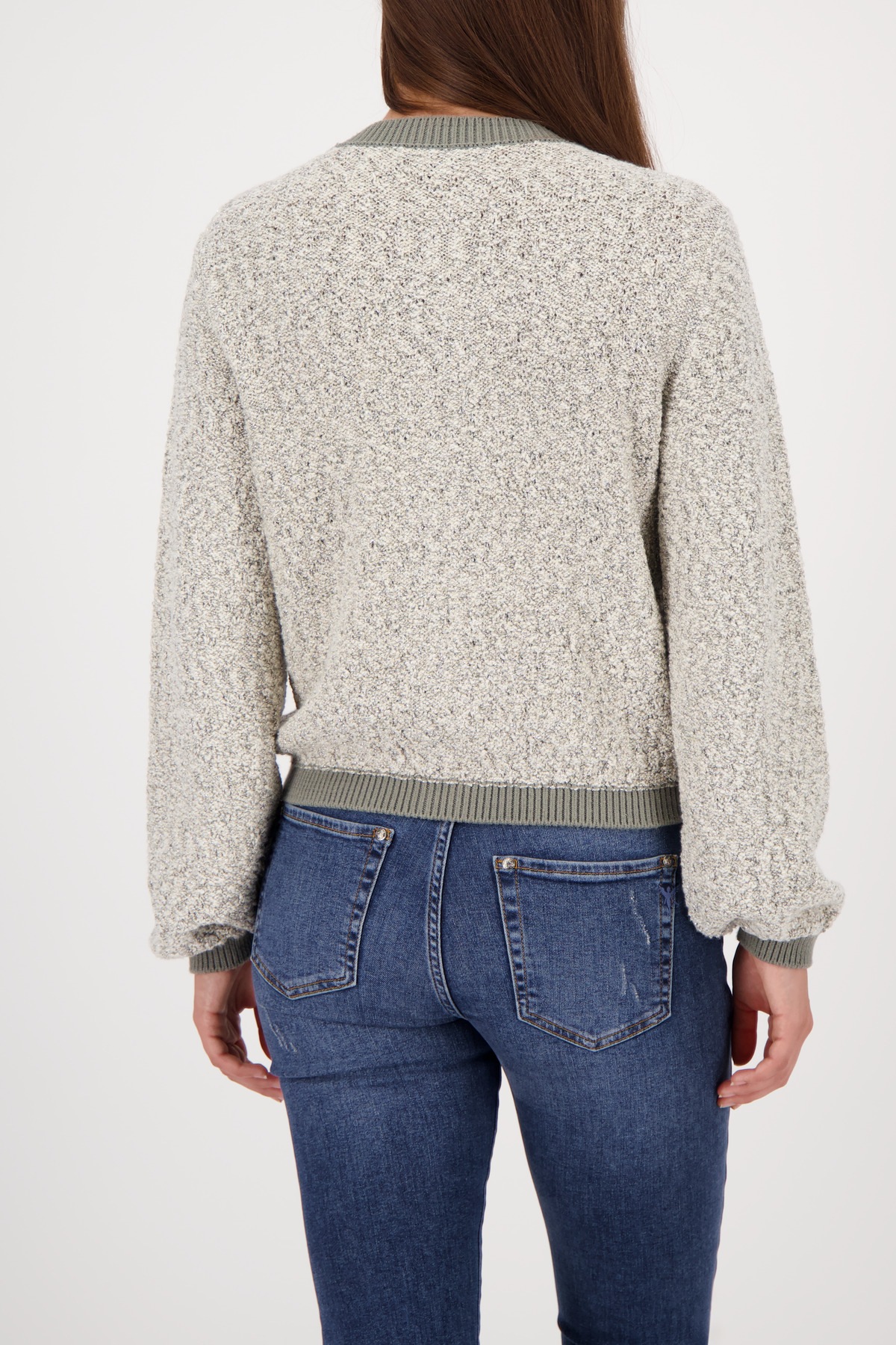 Monari Strickjacke "Jacke Strickjacke Tweed" Regular fit mit Rundhalsaussch günstig online kaufen