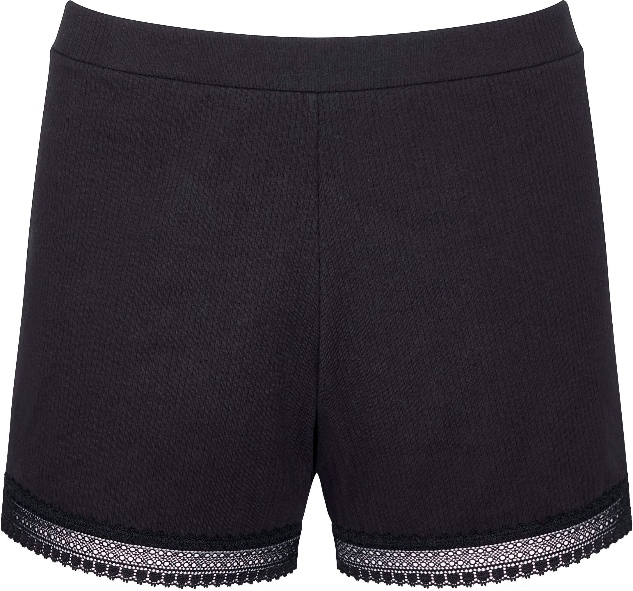 sloggi Relaxshorts "GO Ribbed Short", weiche Rippware mit Spitzenbesatz, Ba günstig online kaufen