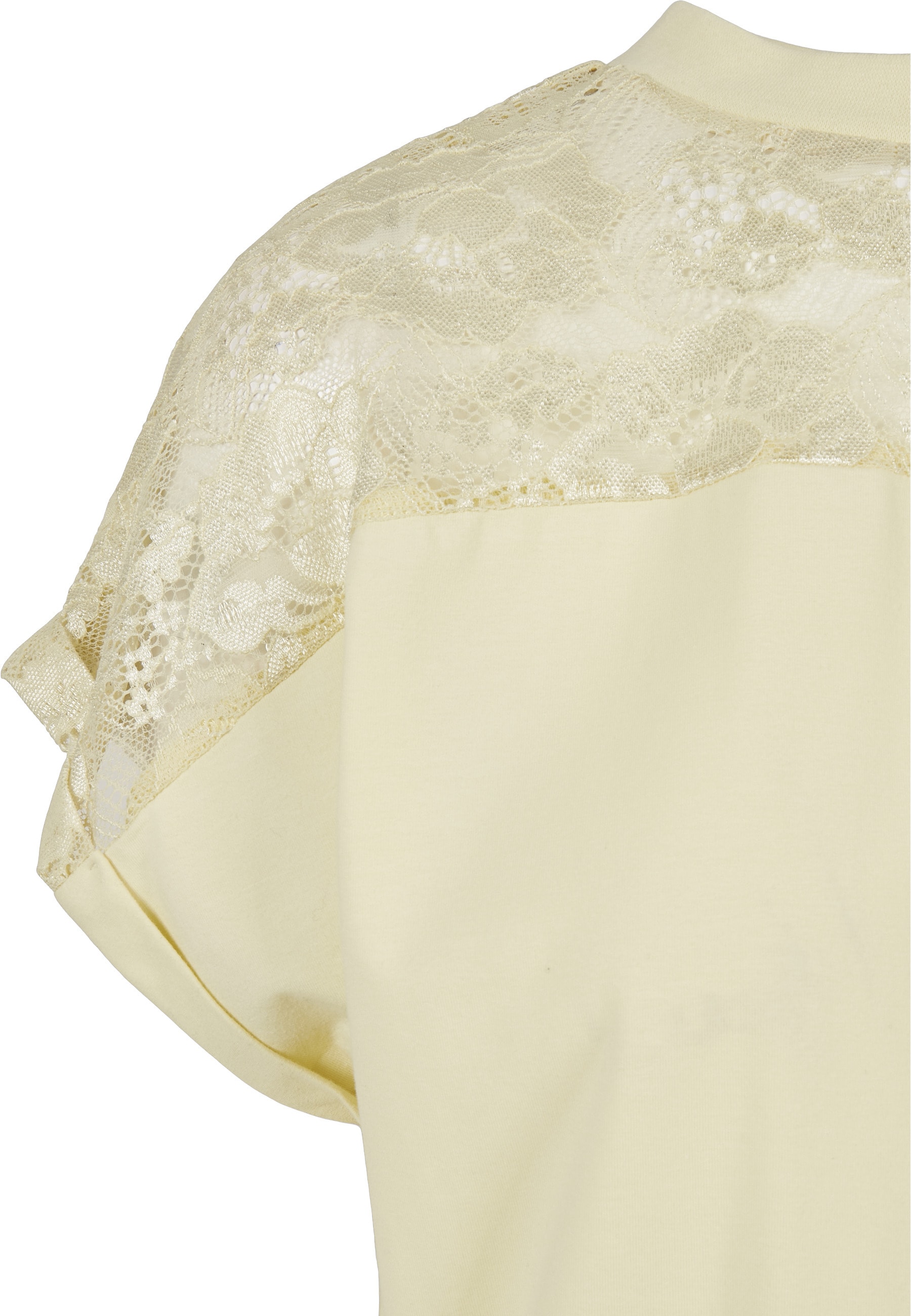 URBAN CLASSICS Kurzarmshirt »Urban Classics Damen Ladies Short Oversized Lace Tee« 1 Stk.