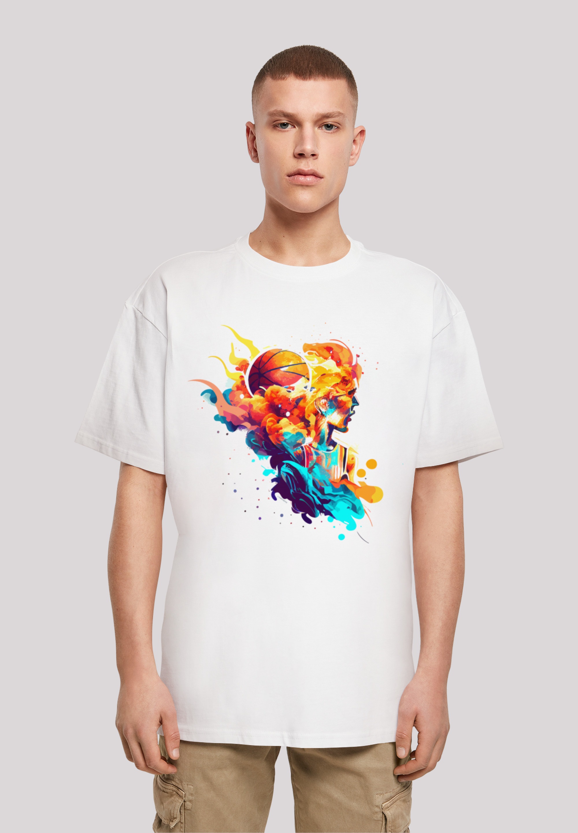 F4NT4STIC T-Shirt "Basketball Sport Player OVERSIZE TEE", Print