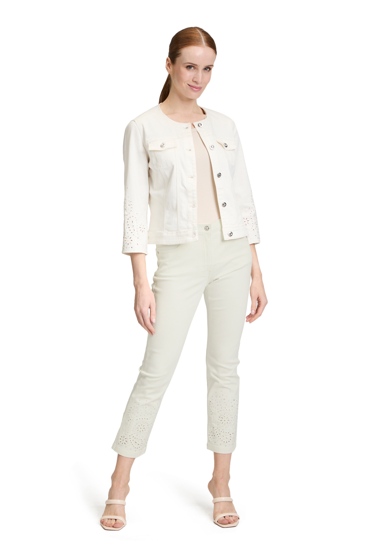 Betty Barclay Stoffhose »Betty Barclay Casual-Hose mit Stickerei«, Lochstickerei