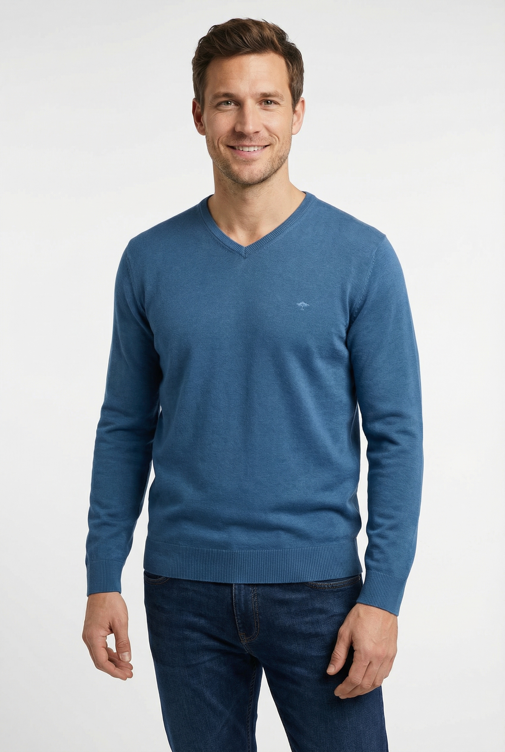 FYNCH-HATTON Strickpullover "FYNCH-HATTON Pullover mit V-Kragen" aus Baumwo günstig online kaufen