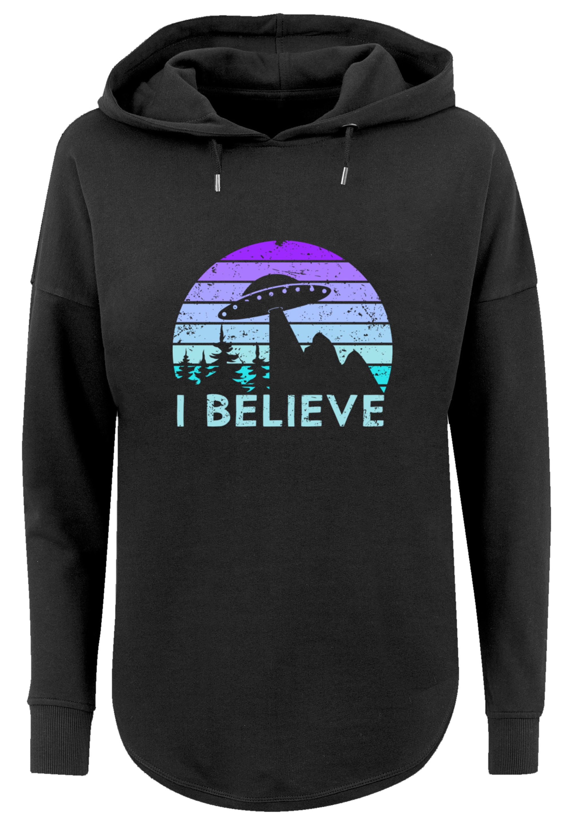F4NT4STIC Kapuzenpullover »I BELIEVE UFO Alien Raumschiff Retro«, Premium Qualität