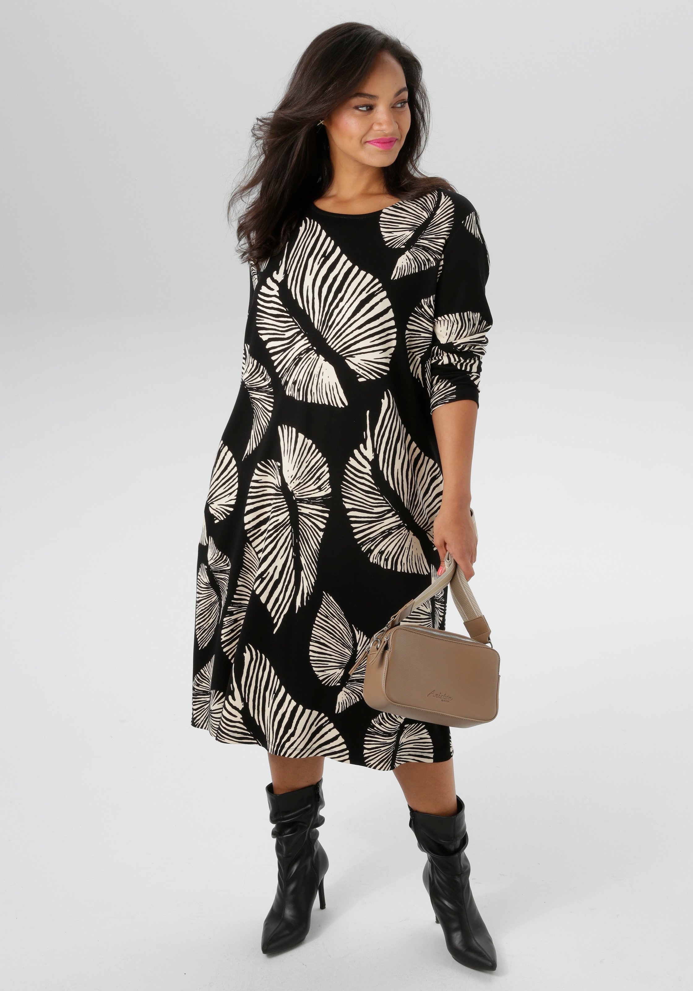Aniston PLUS Jerseykleid, aus weicher Milano Rib-Qualität - NEUE KOLLEKTION günstig online kaufen