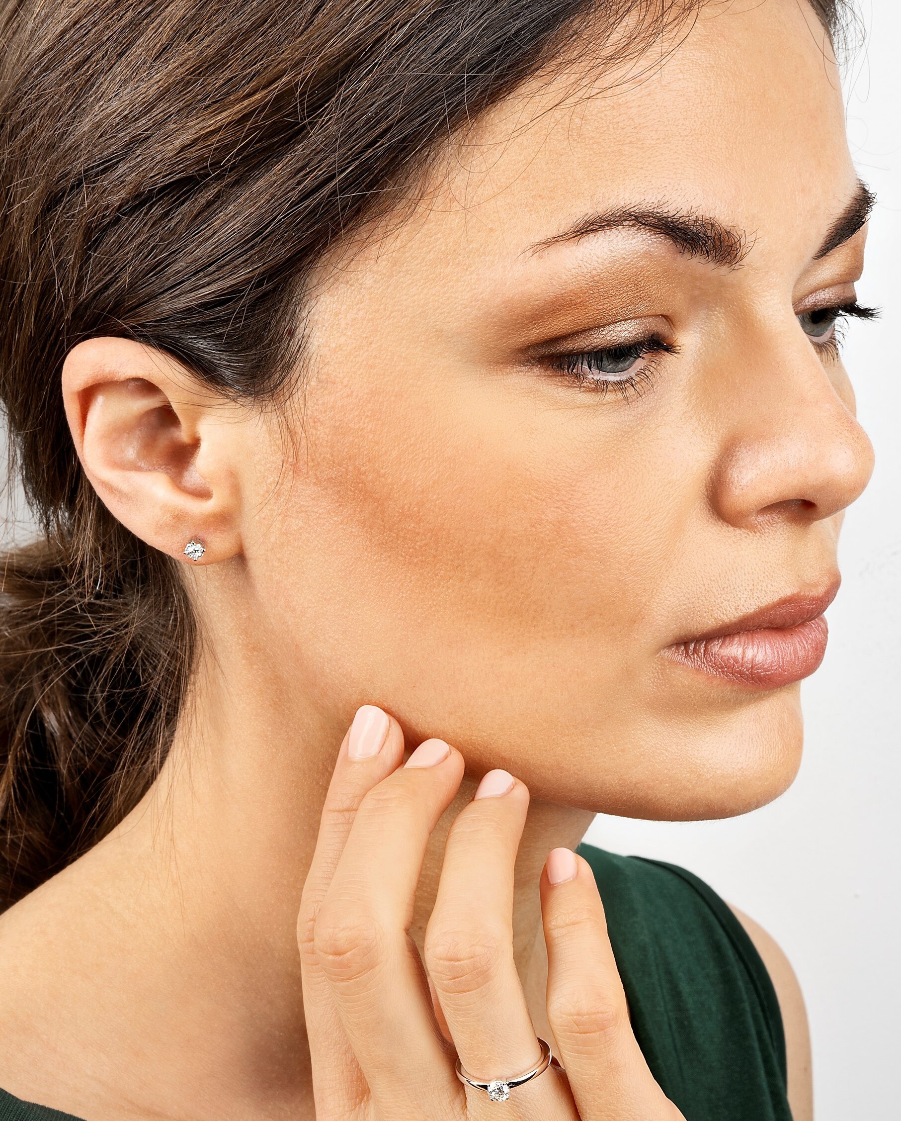 ONE ELEMENT Paar Ohrhänger »0,16 ct Diamant Brillant Invisible Ohrringe«, Ohrstecker aus 585 Weißgold – für Damen – elegant, modern & vielseitig kombinierbar