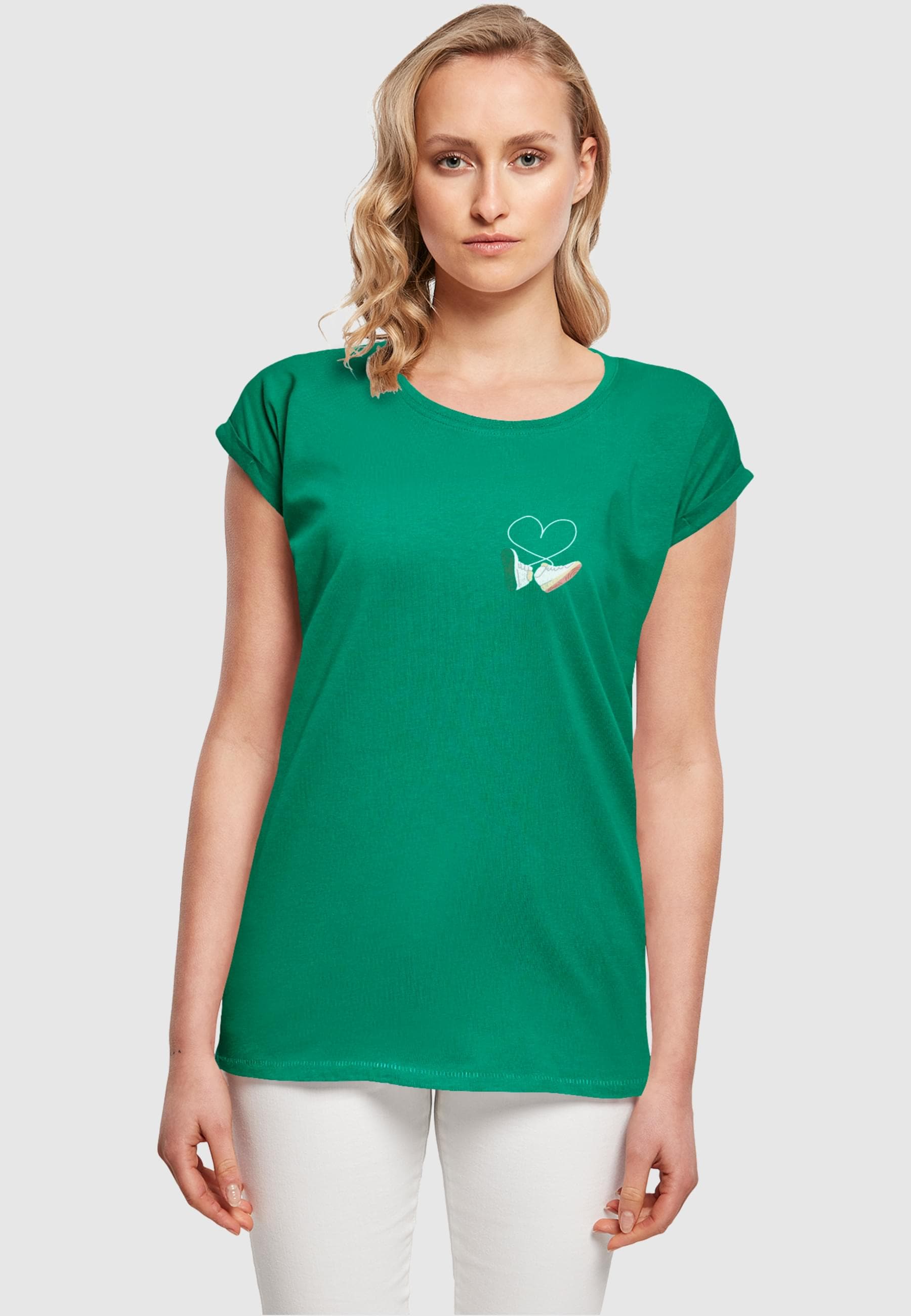 MisterTee Kurzarmshirt »MisterTee Damen Ladies Kicks Love EMB Tee«, (1 tlg.)