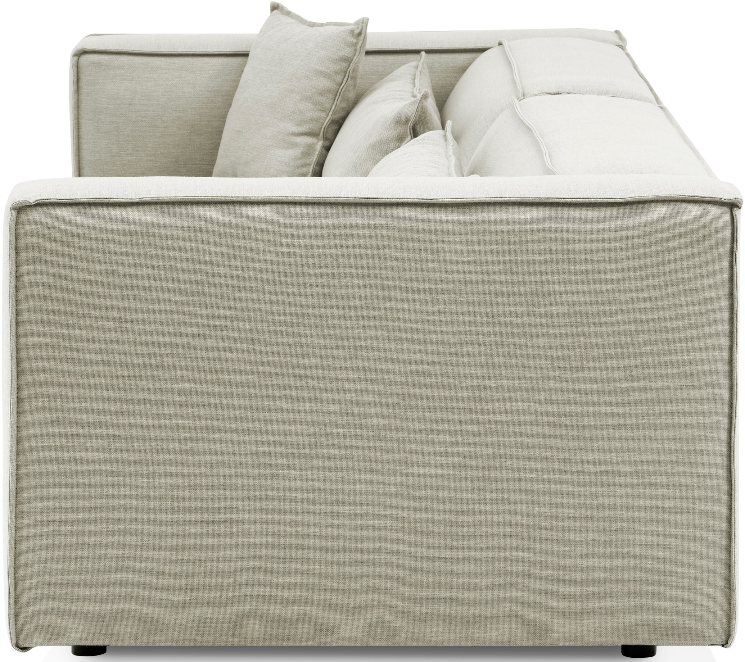 LeGer Home by Lena Gercke 3-Sitzer »PIARA, Couch mit Kedernaht, Sofa in Cord oder Leinenoptik«, schwarze Füße, bequemer Sitzkomfort
