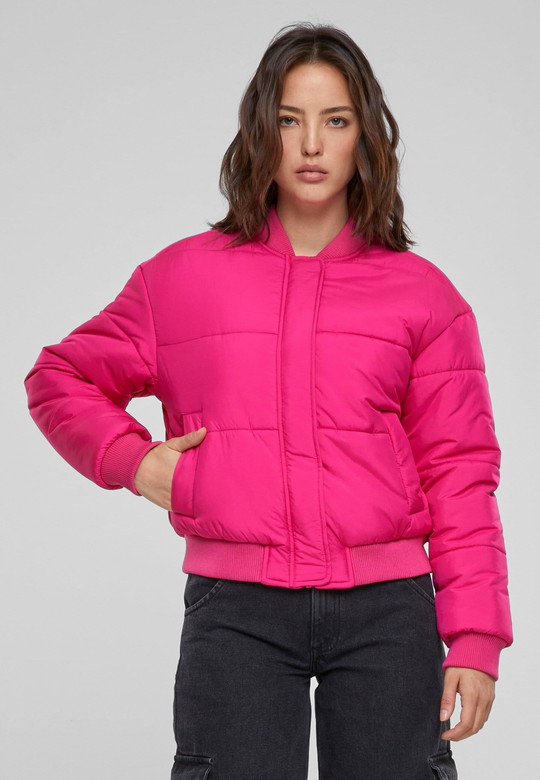 URBAN CLASSICS Winterjacke »Urban Classics Damen Ladies Puffer Blouson« 1 Stk. tlg. ohne Kapuze
