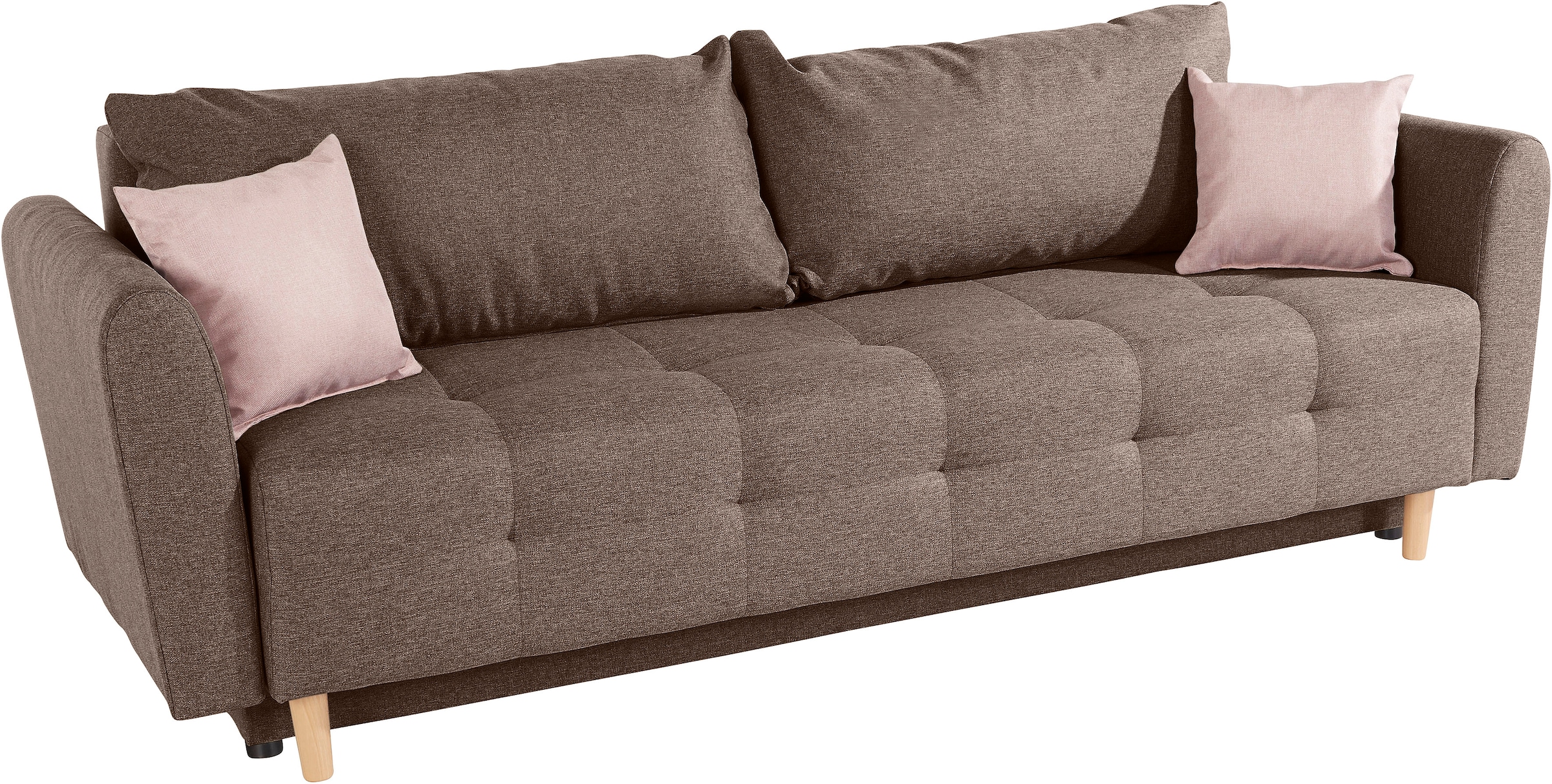 INOSIGN Schlafsofa »Nordic«, inklusive Bettkasten und Zierkissen