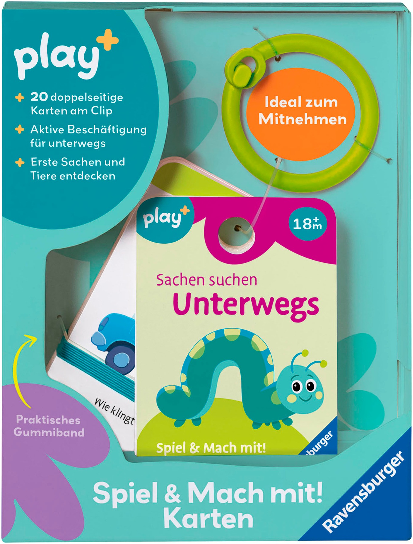 Ravensburger Spiel »Play+ Spiel & Mach mit! Karten: Sachen suchen: unterwegs«