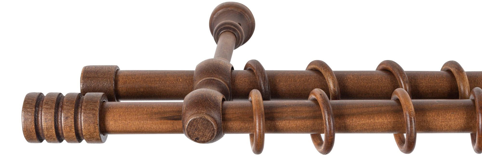 SN DECO GROUP Gardinenstange "Pisa" 2 läufig-läufig Fixmaß 28 mm, Holz, ver günstig online kaufen