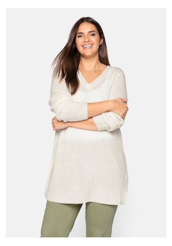 Sheego V-Ausschnitt-Pullover »Pullover«, mit V-Ausschnitt kaufen