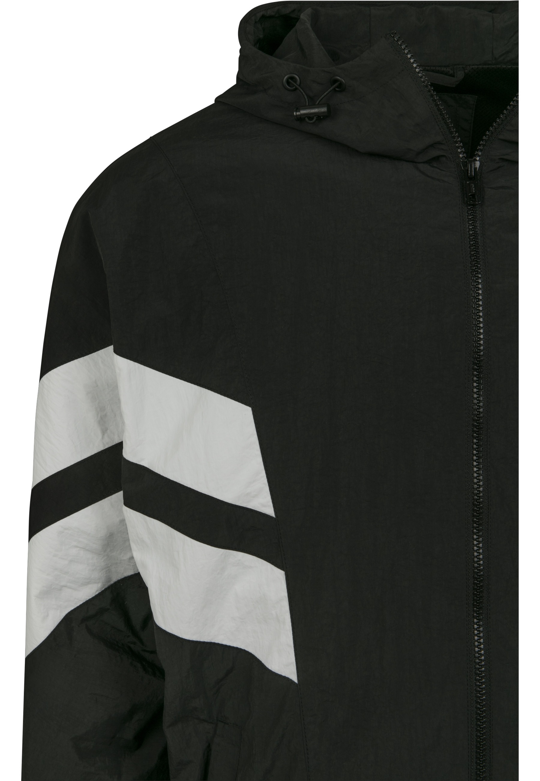 URBAN CLASSICS Allwetterjacke »Urban Classics Herren Crinkle Panel Track Jacket« 1 Stk. tlg. mit Kapuze