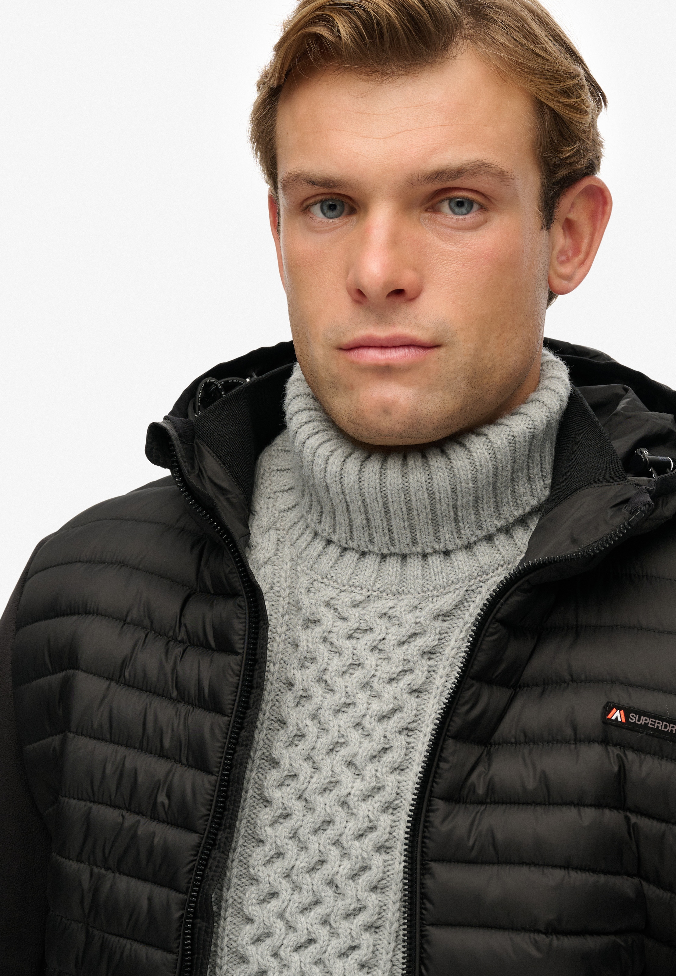 Superdry Steppjacke »HOOD STORM FLEECE HYBRID JKT«, mit Kapuze