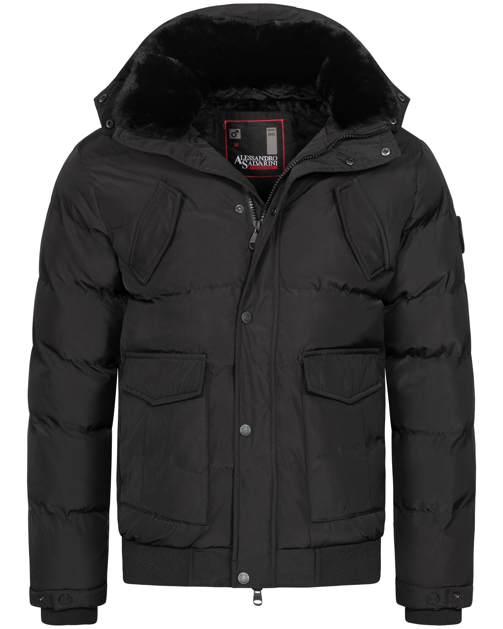 Alessandro Salvarini Winterjacke "ASLeonio", mit warmem Teddyfell und abnehmbarer Kapuze