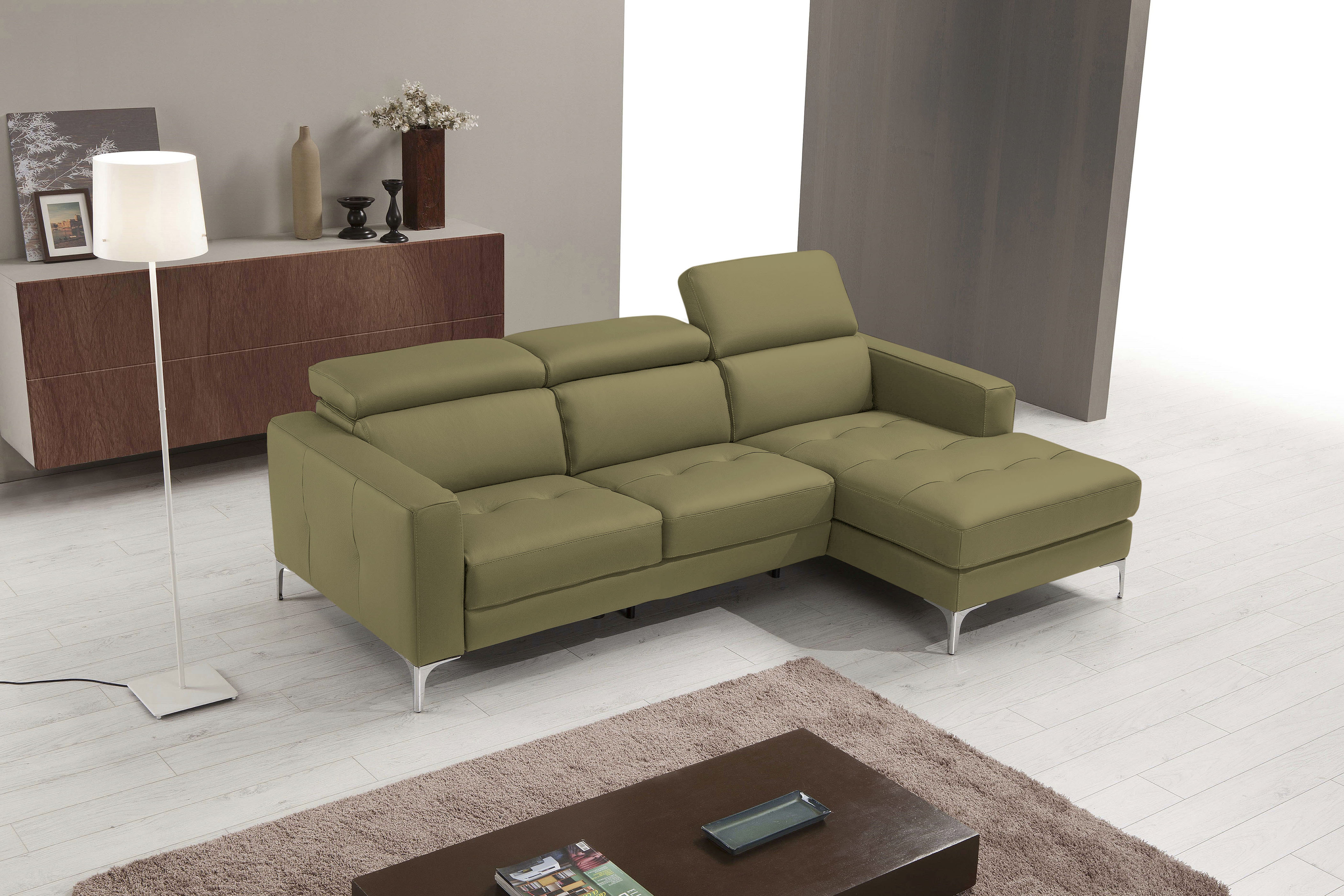 Egoitaliano Ecksofa "Matt, erstklassiger Sitzkomfort, aufwendige Detailverarbeitung, L-Form" mit verstellbaren Kopfteilen zum Relaxen