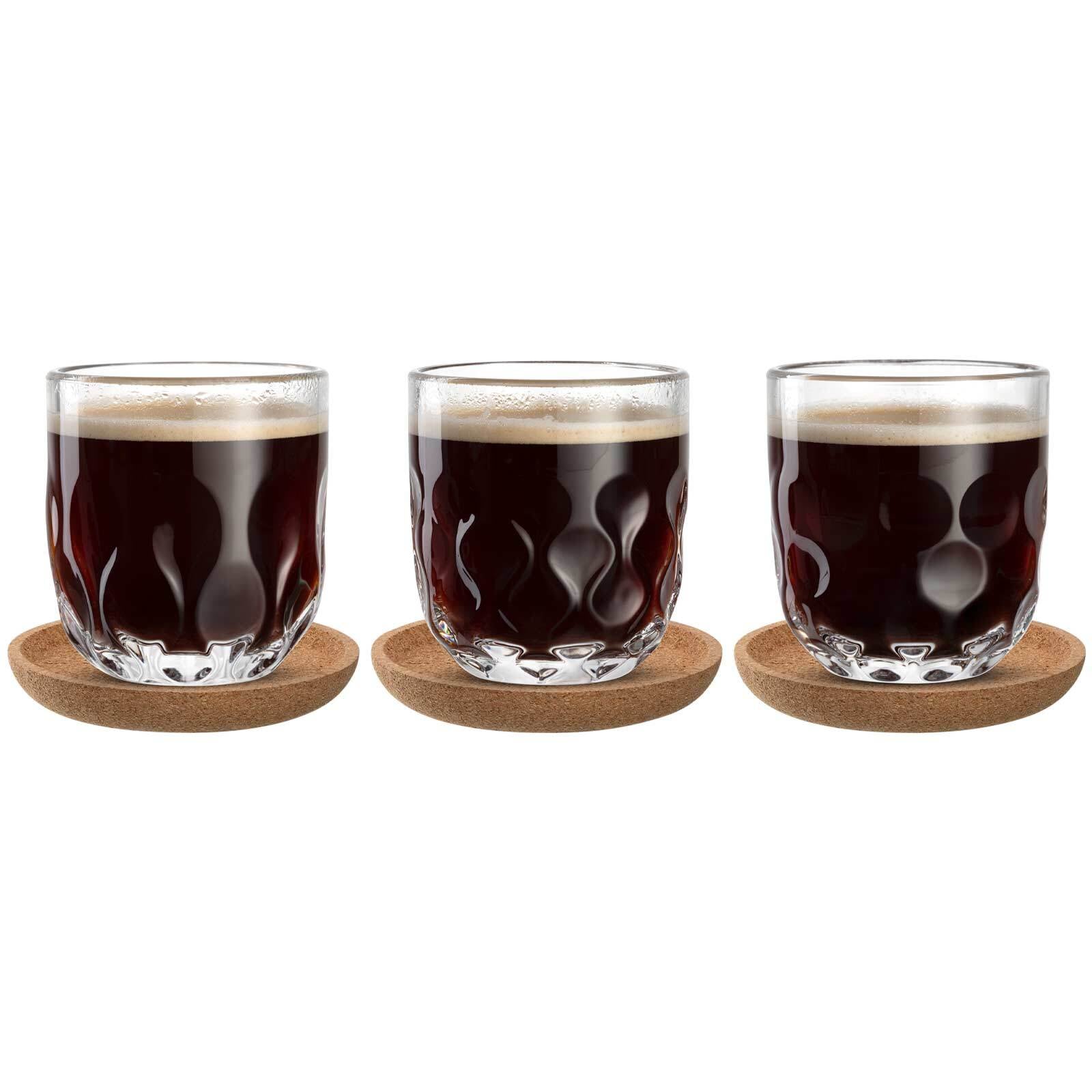 LEONARDO Latte-Macchiato-Glas "Kaffee-Set mit Untersetzer Gocce 220 ml 3er günstig online kaufen