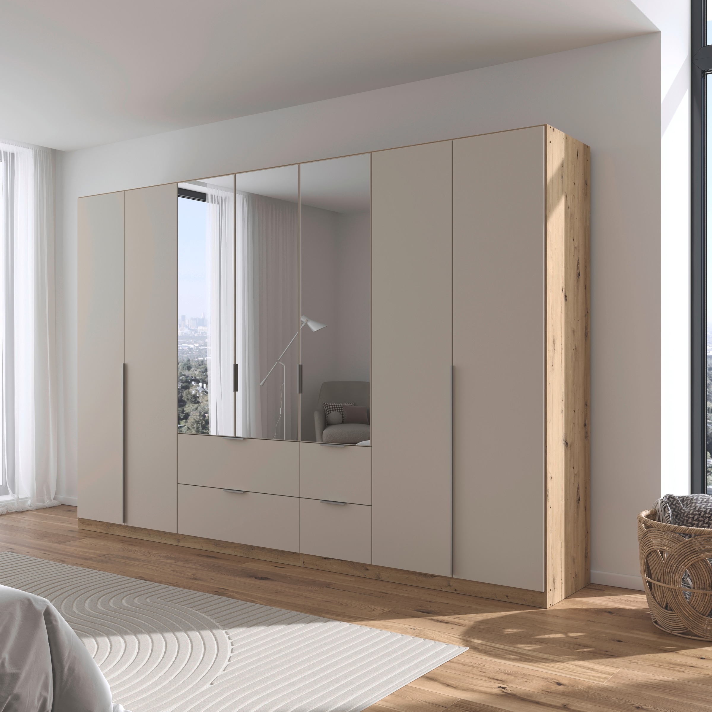 OTTO home Drehtürenschrank "Kleiderschrank Schrank Garderobe AGORDO mit Dek günstig online kaufen