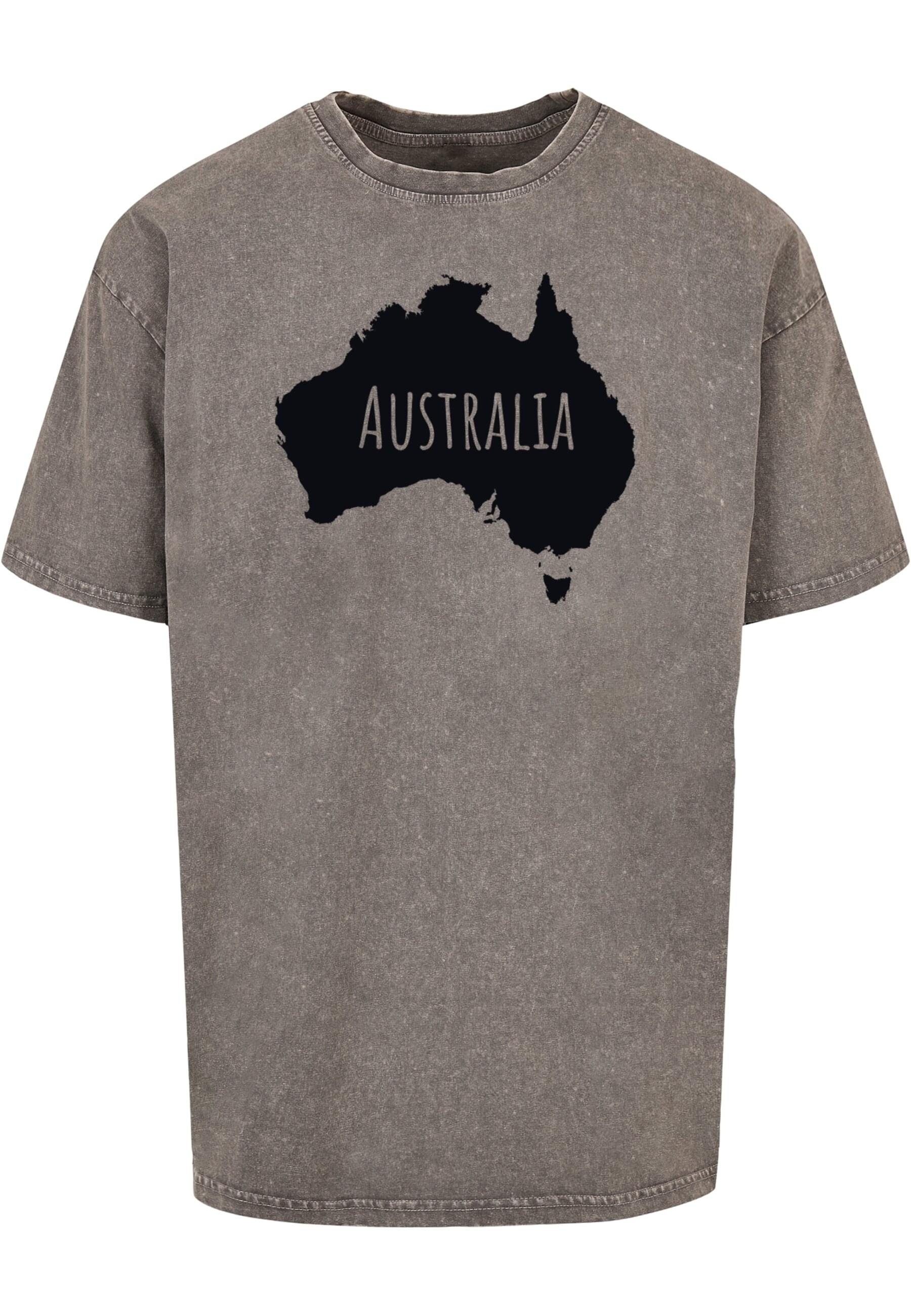 Merchcode T-Shirt »Merchcode Herren Australia Acid Washed Heavy Oversize Tee«, (1 tlg.)