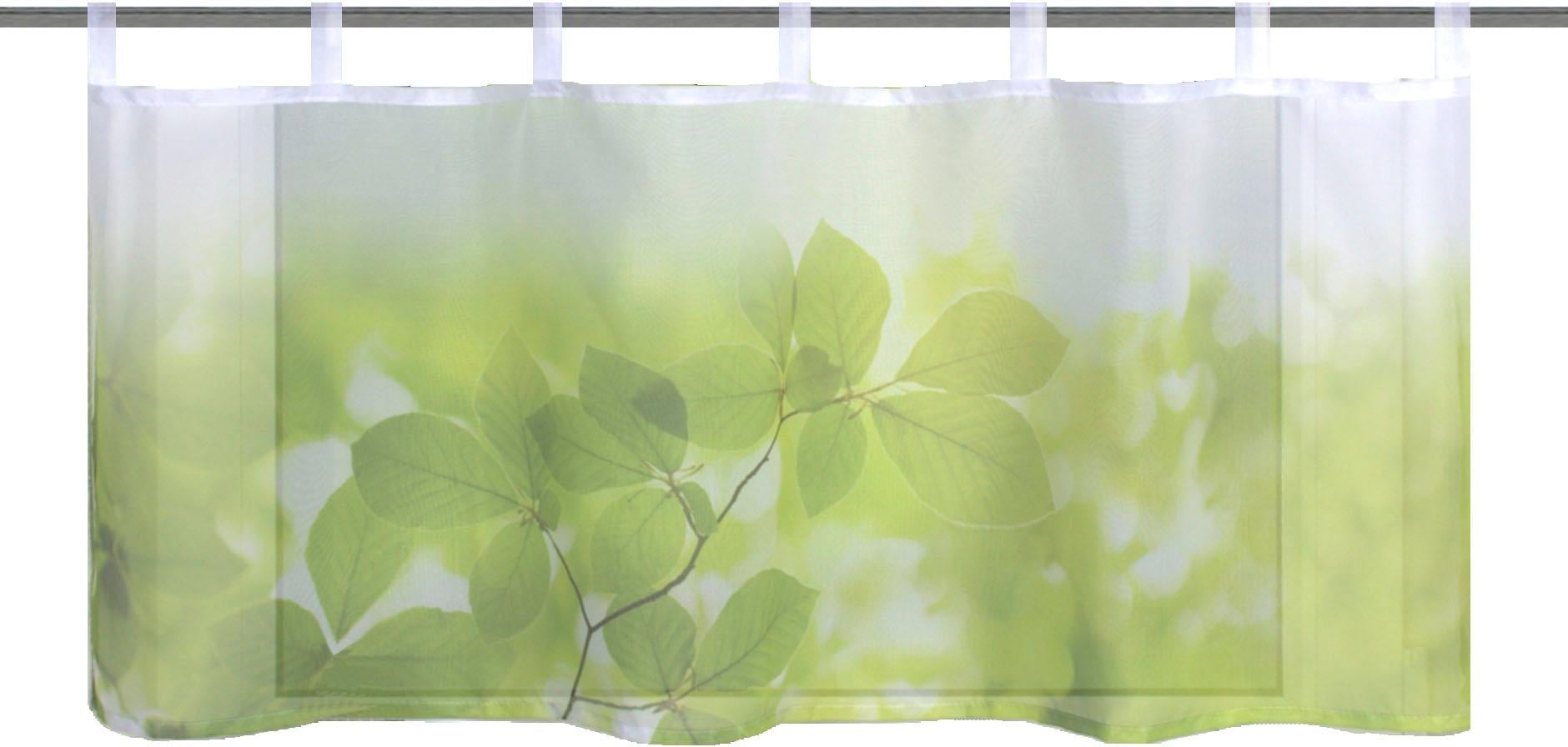 Vision S Scheibengardine »LEAF«, (1 St.), HxB: 45x120, Cafehaus Voile Digitaldruck