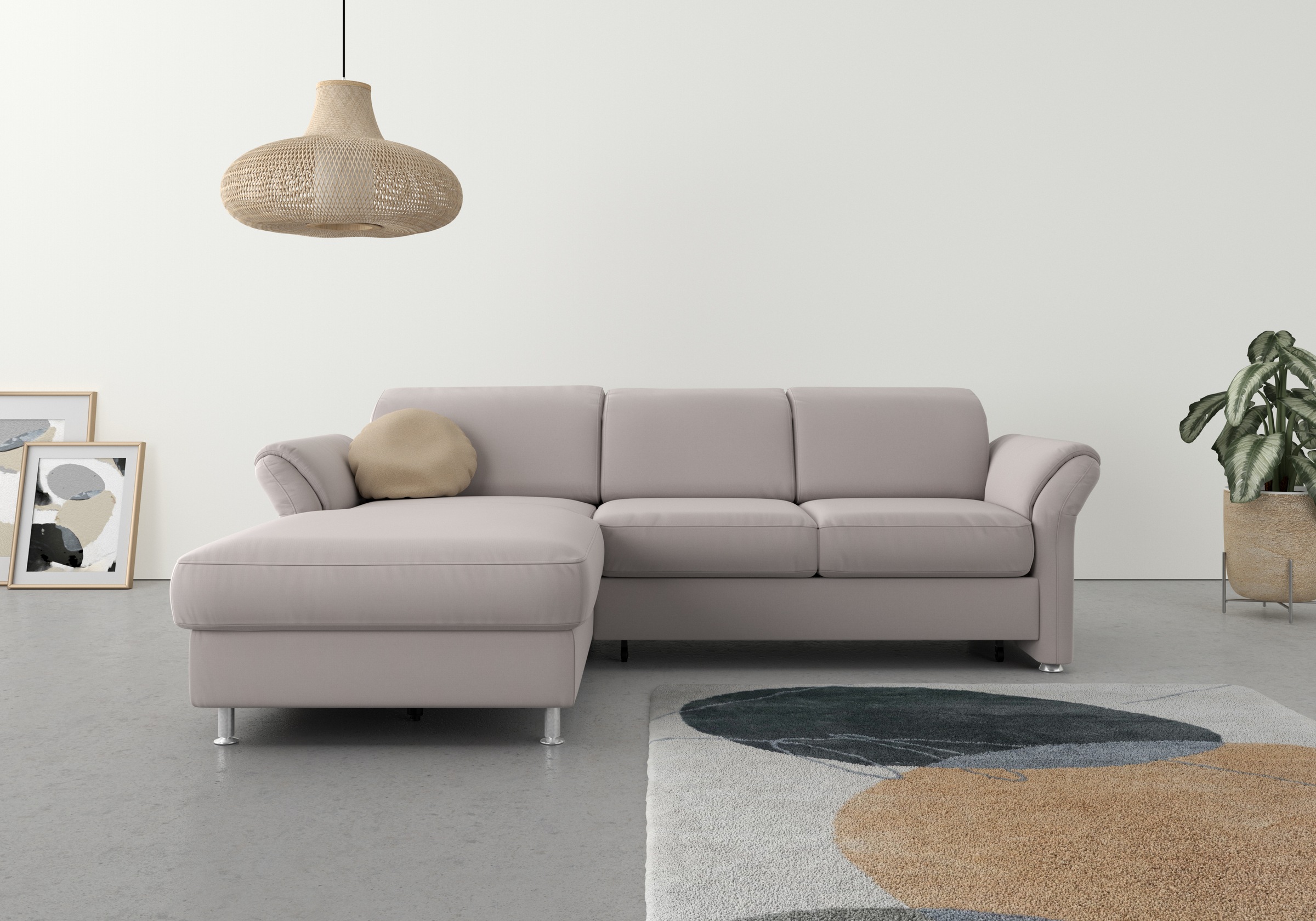 sit&more Ecksofa »Apulia L-Form«, wahlweise Bettfunktion, Bettkasten und Kopf- und Armteilverstellung