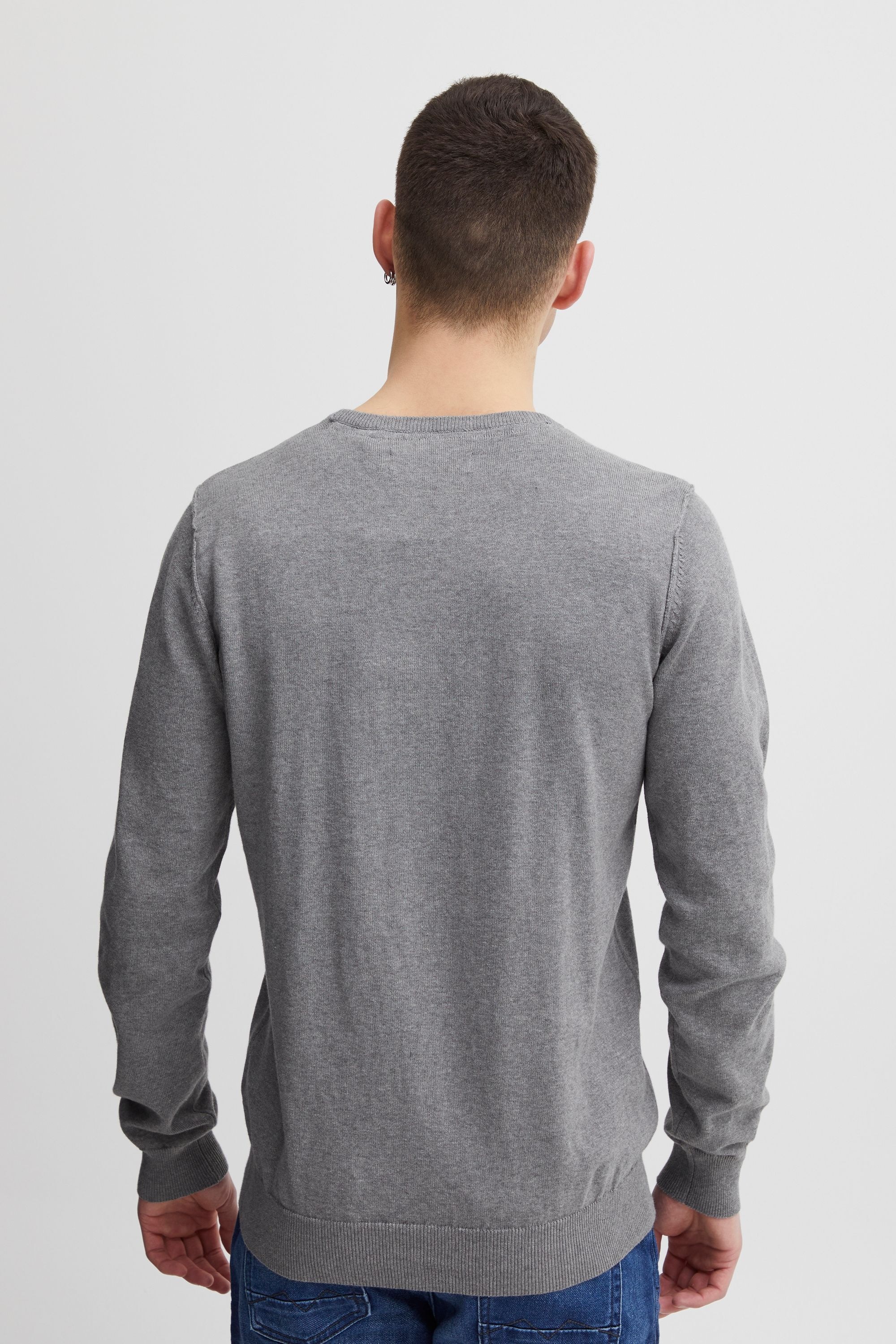 Strickfleece-Pullover BLEND "Strickpullover BHNolen", Herren, Gr. M, grau (stone mix), Obermaterial: 100% Baumwolle CO., Pullover 6