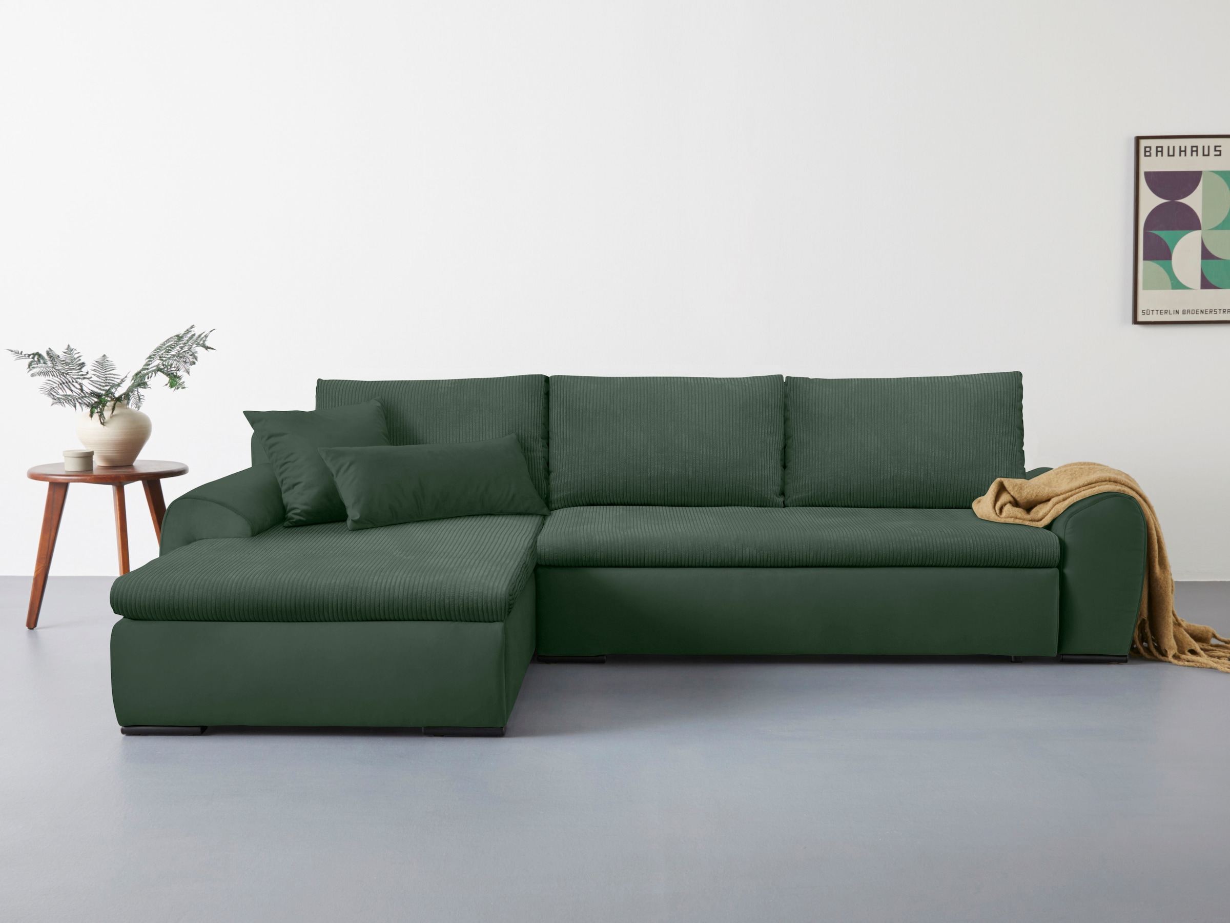 Home affaire Ecksofa "Win L-Form, B: 285 cm - OTTO. Verlässliche Qualität." 2 Zierkissen, optional Schlaffunktion & Bettkasten