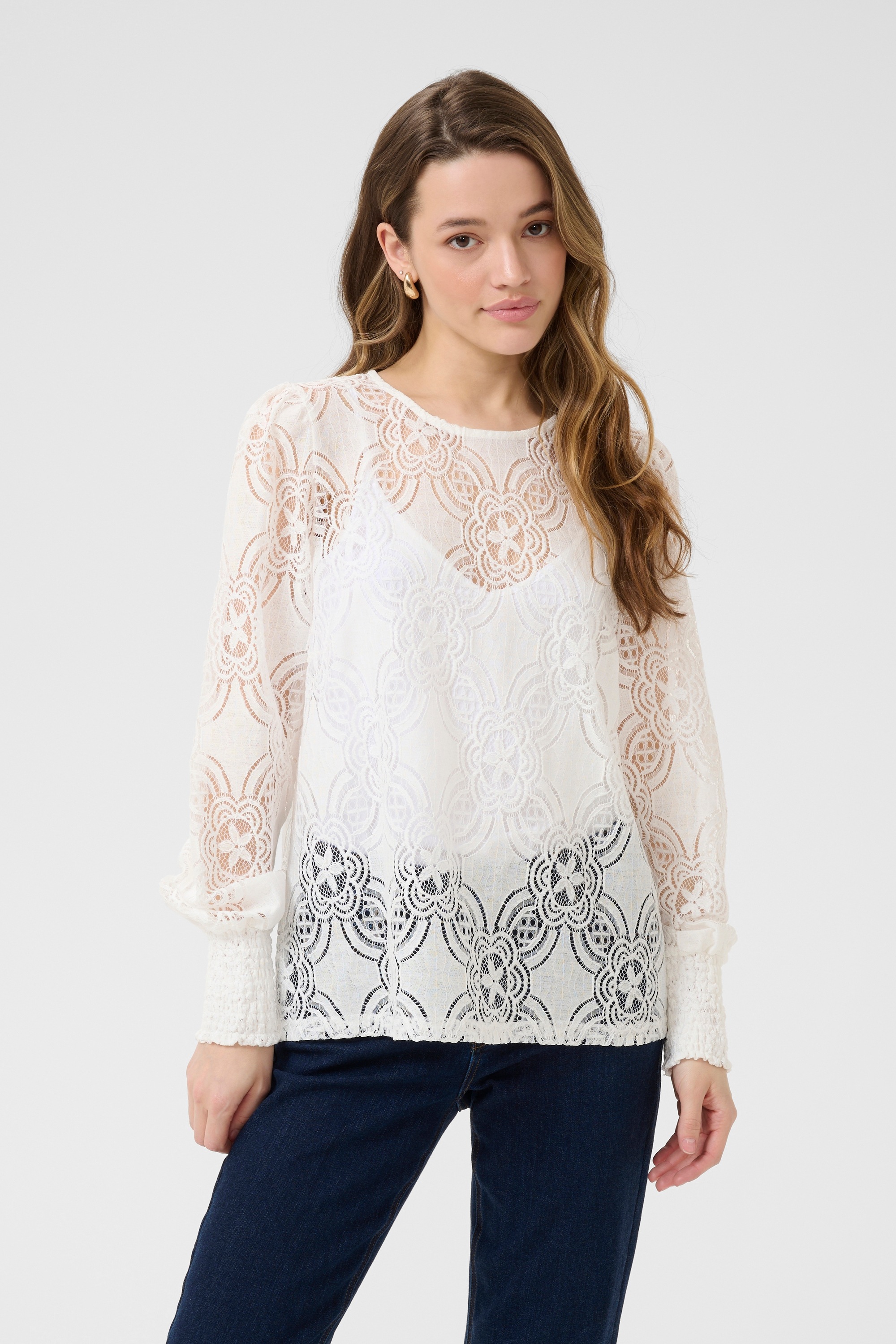 KAFFE Langarmbluse »Damen Bluse langarm KAraula«