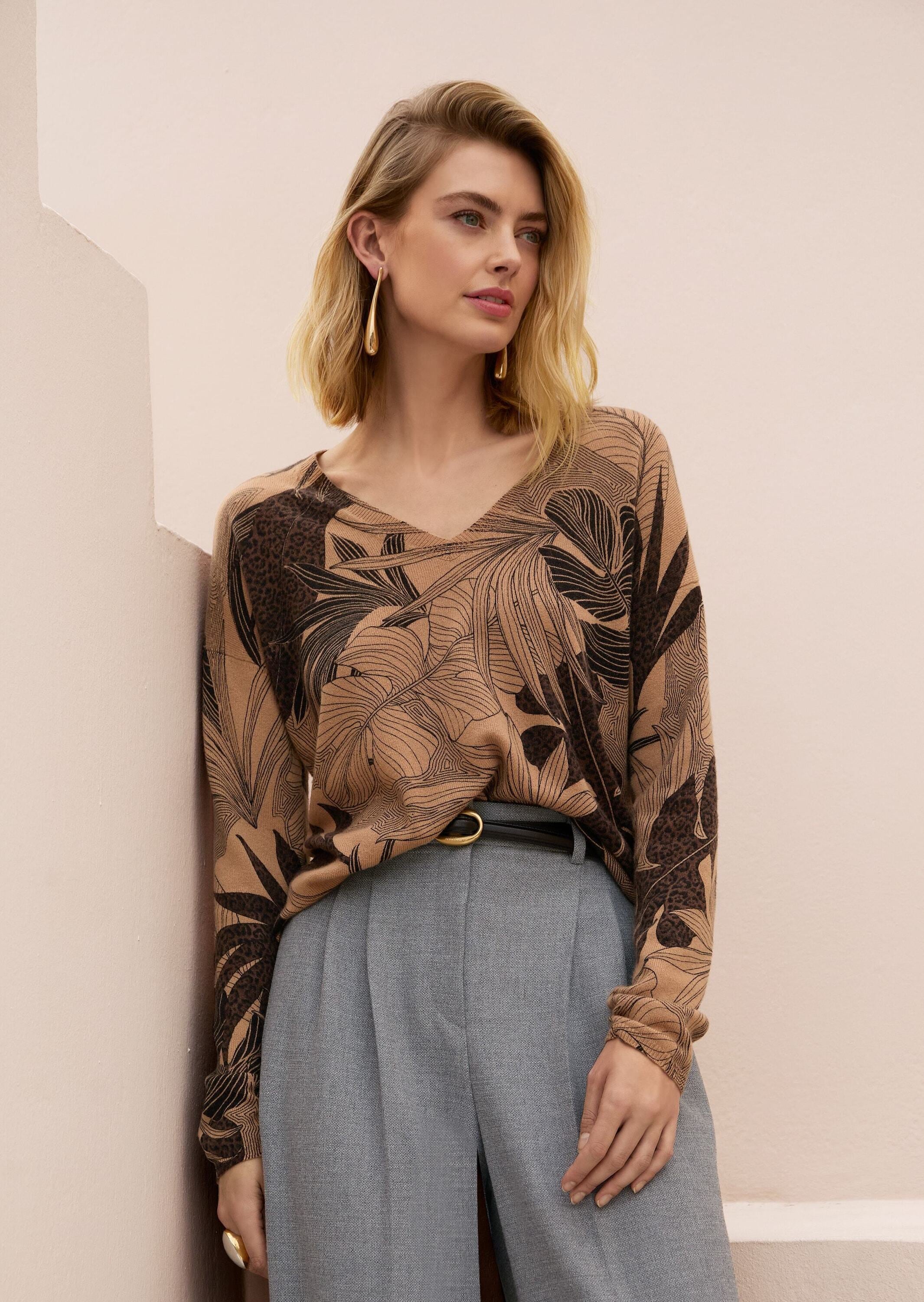 MADELEINE Longpullover »Kaschmirpullover Kaschmirpullover mit V-Ausschnitt«