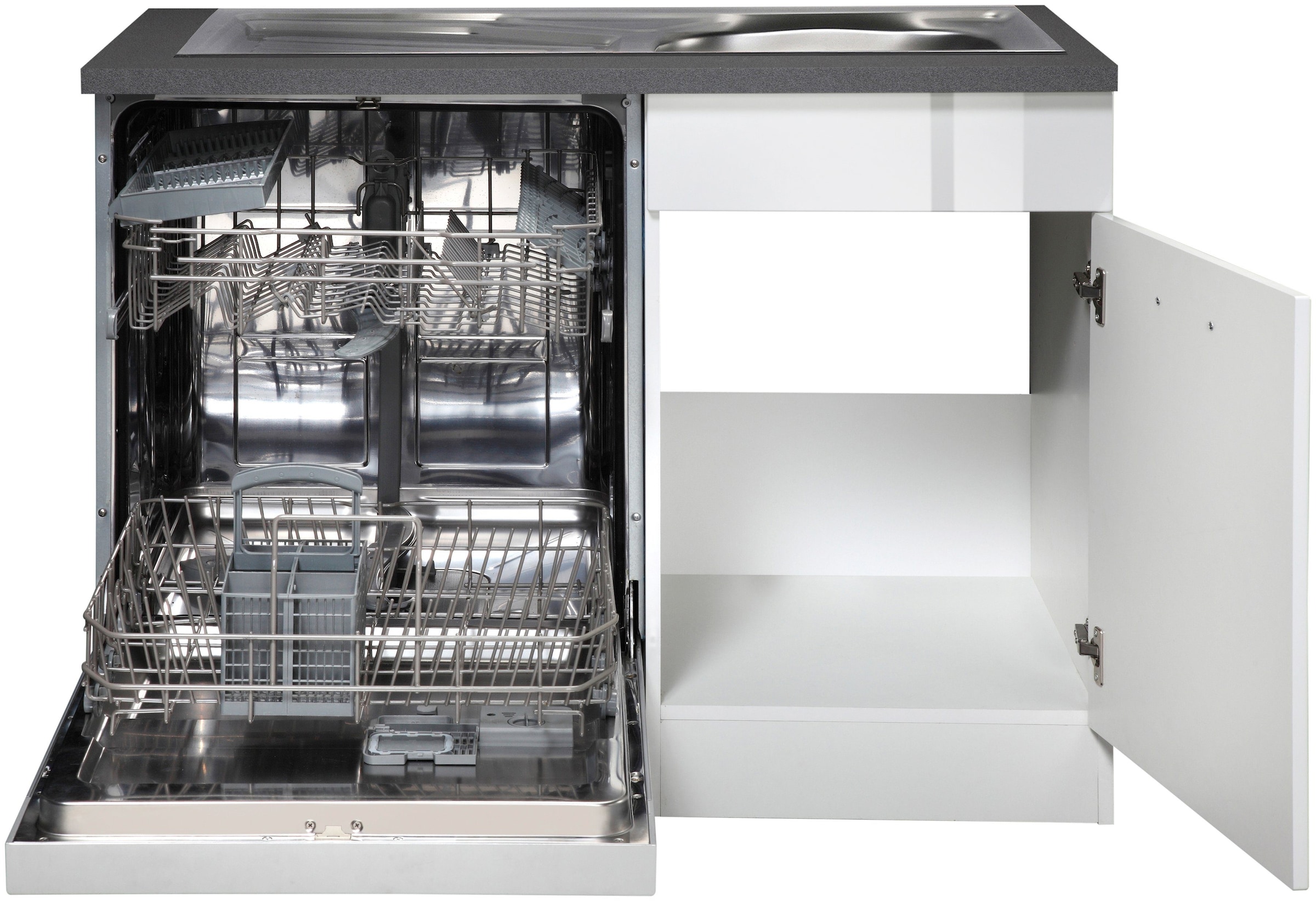 KOCHSTATION Spülenschrank »KS-Trier«, Breite 110 cm, inkl. Möbelfront für Geschirrspüler