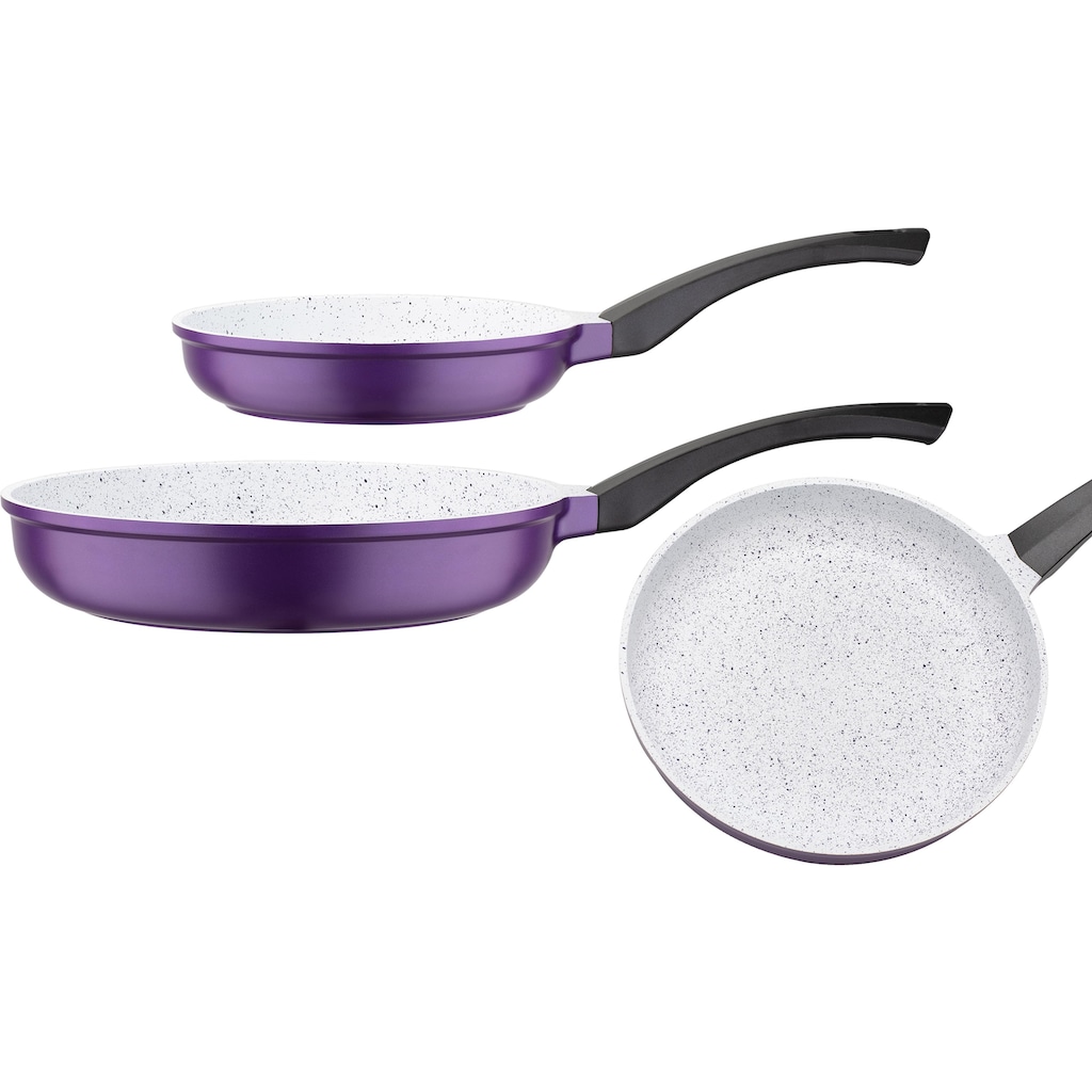 GSW Pfannen-Set »Violet Rose«, Aluminiumguss, (Set, 2 tlg., 1x Bratpfanne Ø 20 cm - 1,0 l, 1x Bratpfanne Ø 28 cm - 2,8 l)