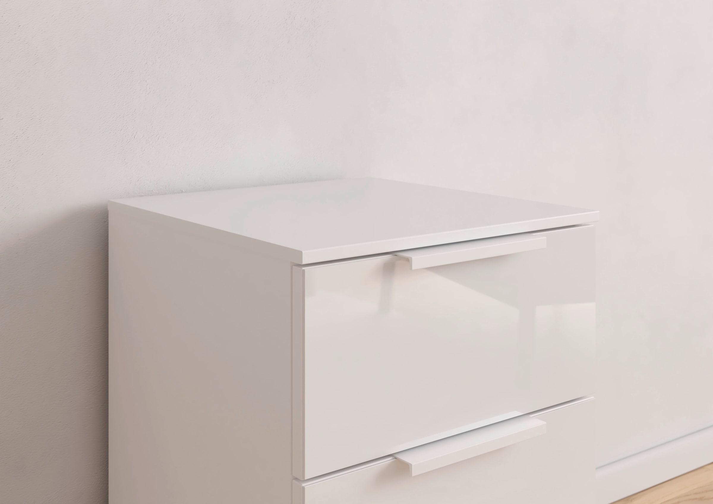 rauch Nachtkommode »Nachttisch Nachtkonsole Nachtschrank KOLUNA mit Glasfront« Breite 40 cm,  mit 3 geräumigen Schubladen für viel Stauraum MADE IN GERMANY