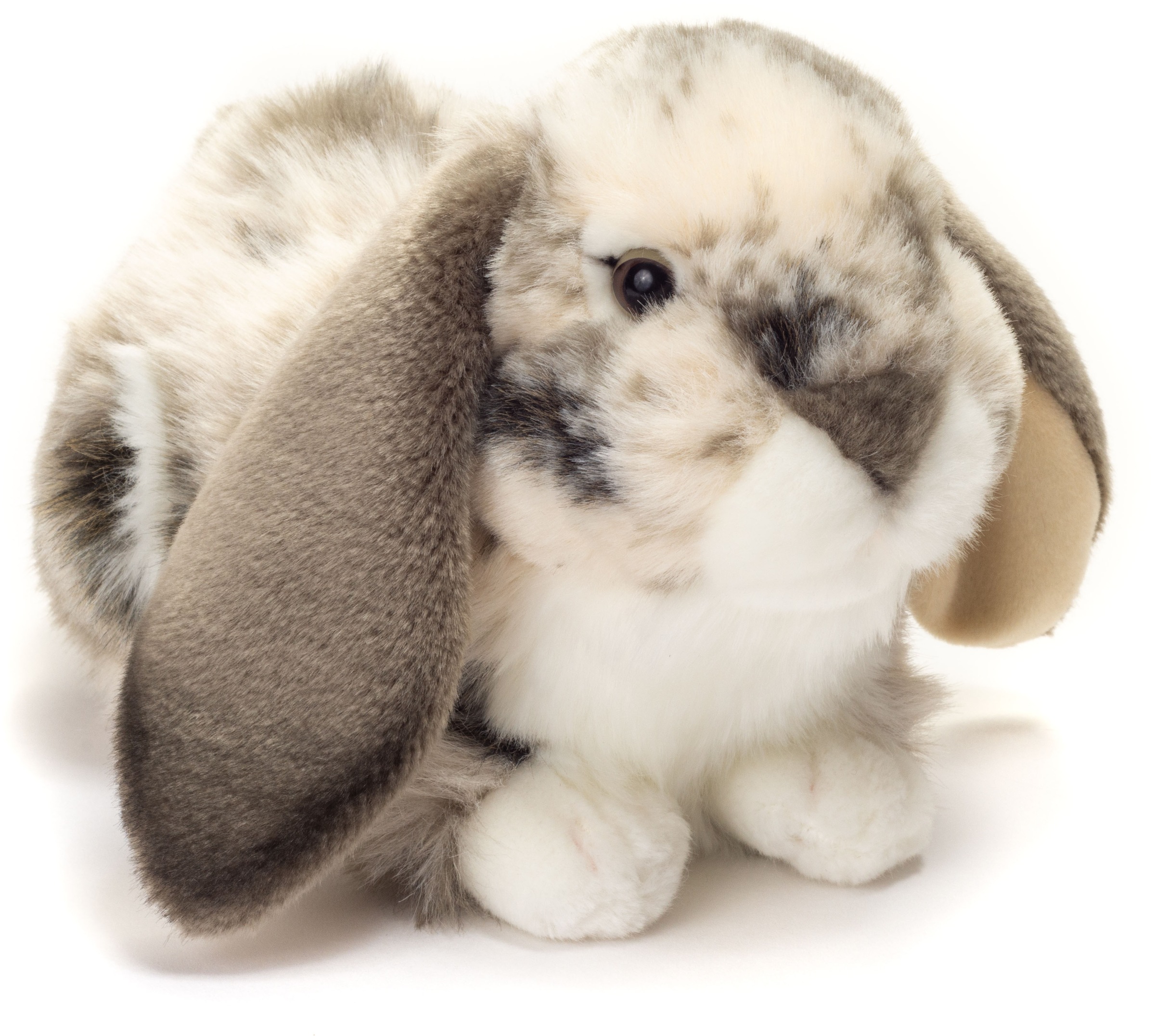 Teddy Hermann® Kuscheltier »Widderkaninchen liegend grau-weiß, 30 cm«, zum Teil aus recyceltem Material