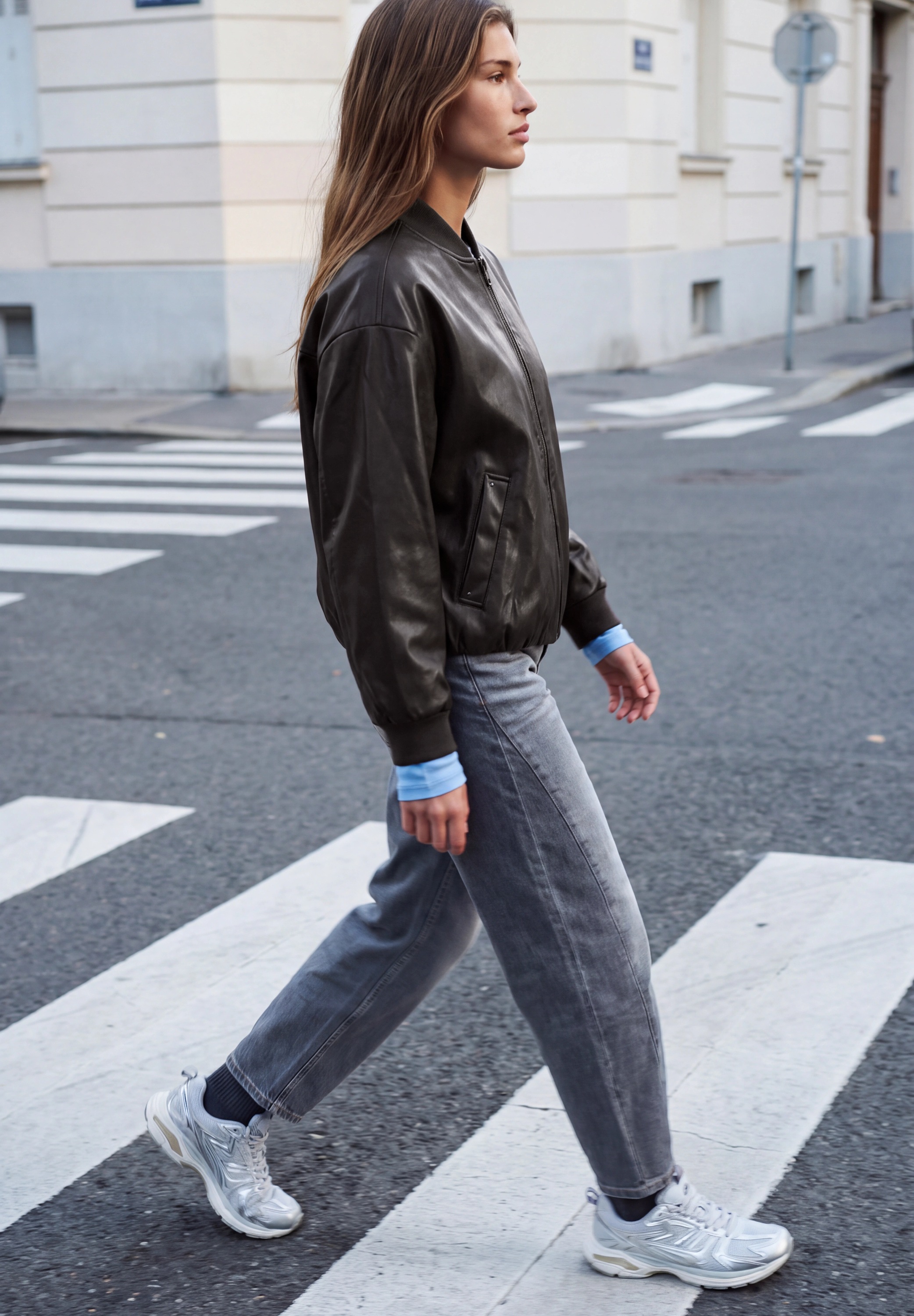 STREET ONE STUDIO Lederimitatjacke ohne Kapuze mit Elastikbund