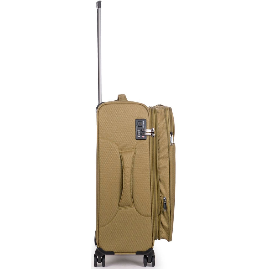 Stratic Weichgepäck-Trolley »Stratic Light + M, khaki«, 4 Rollen