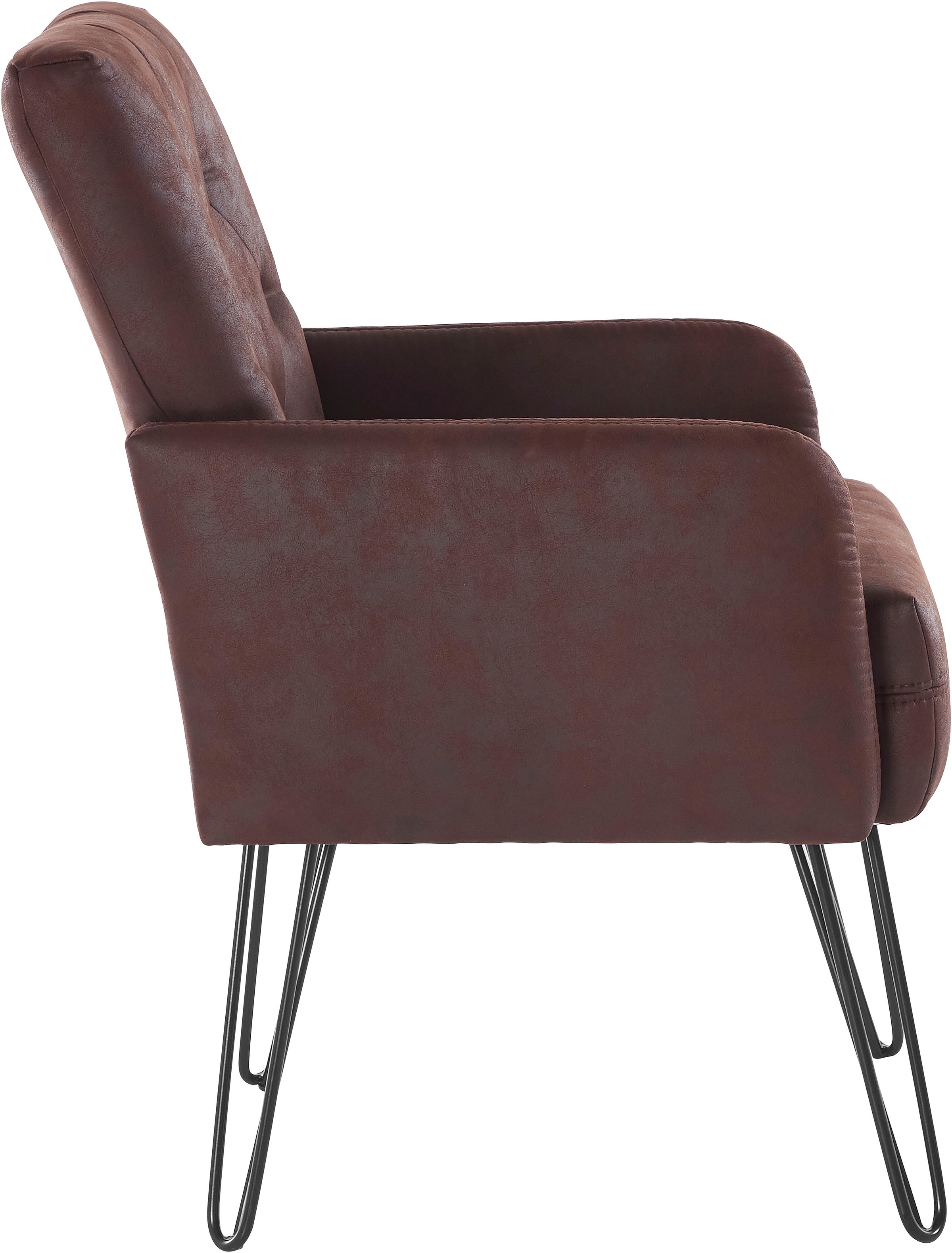 exxpo - sofa fashion Sessel »Doppio, Loungesessel mit Designuntergestell, bequem und elegant«, aufwendige Rückenverarbeitung, Breite 61 cm
