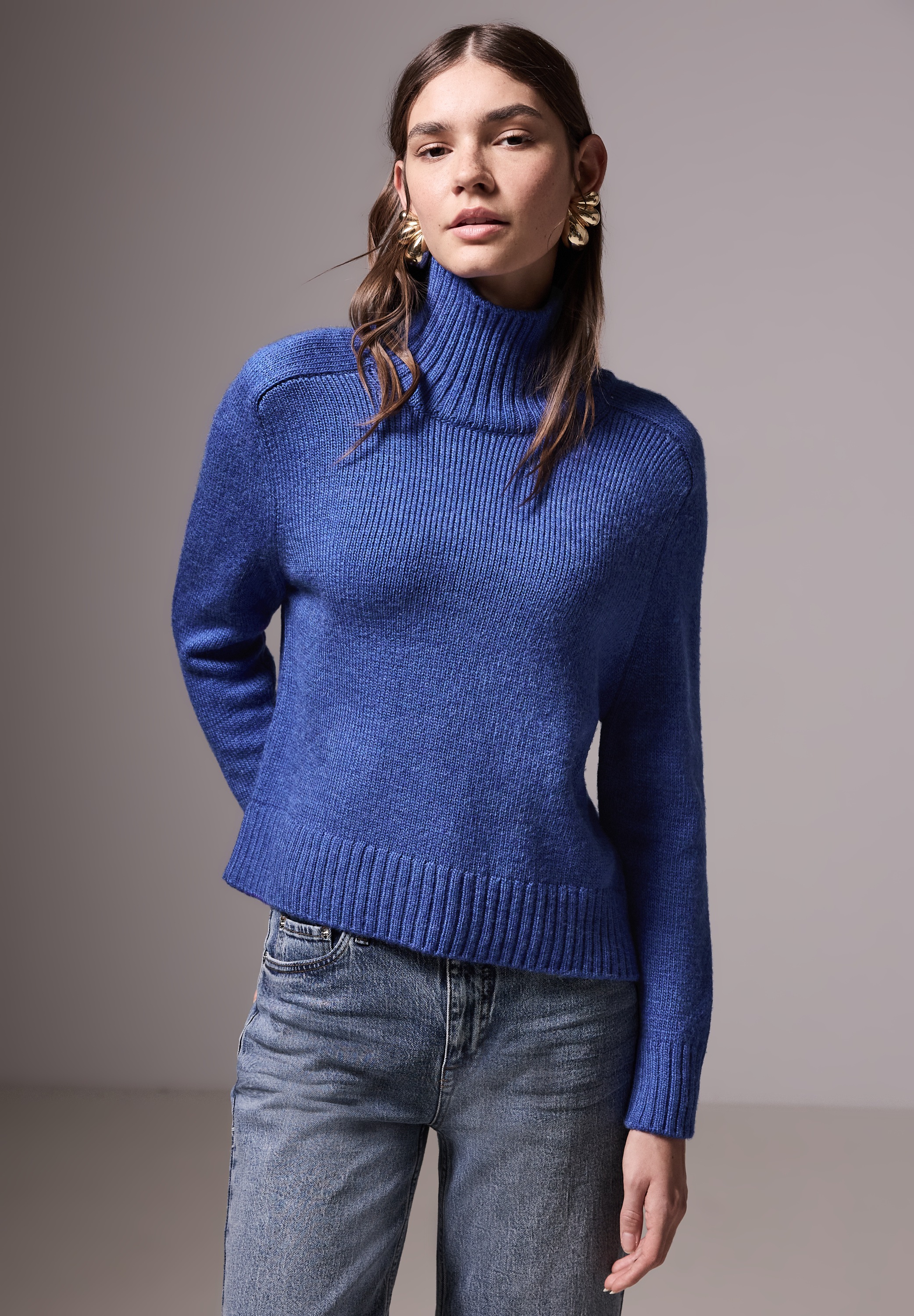 STREET ONE STUDIO Strickpullover mit Materialmix