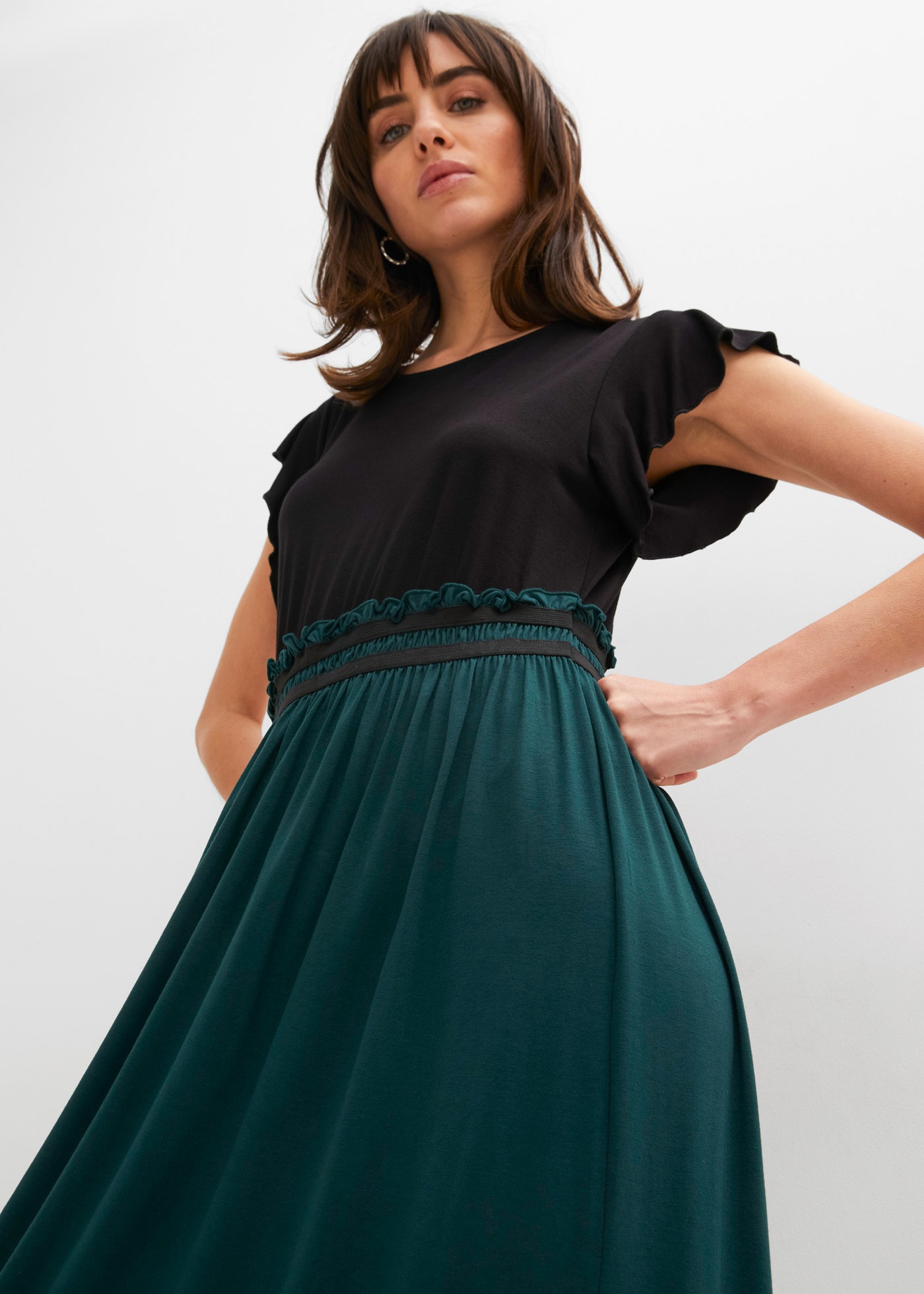 bonprix Jerseykleid 1 tlg. für Frühling und Sommer, aus Viskose und Elasthan, mit kurzem Arm