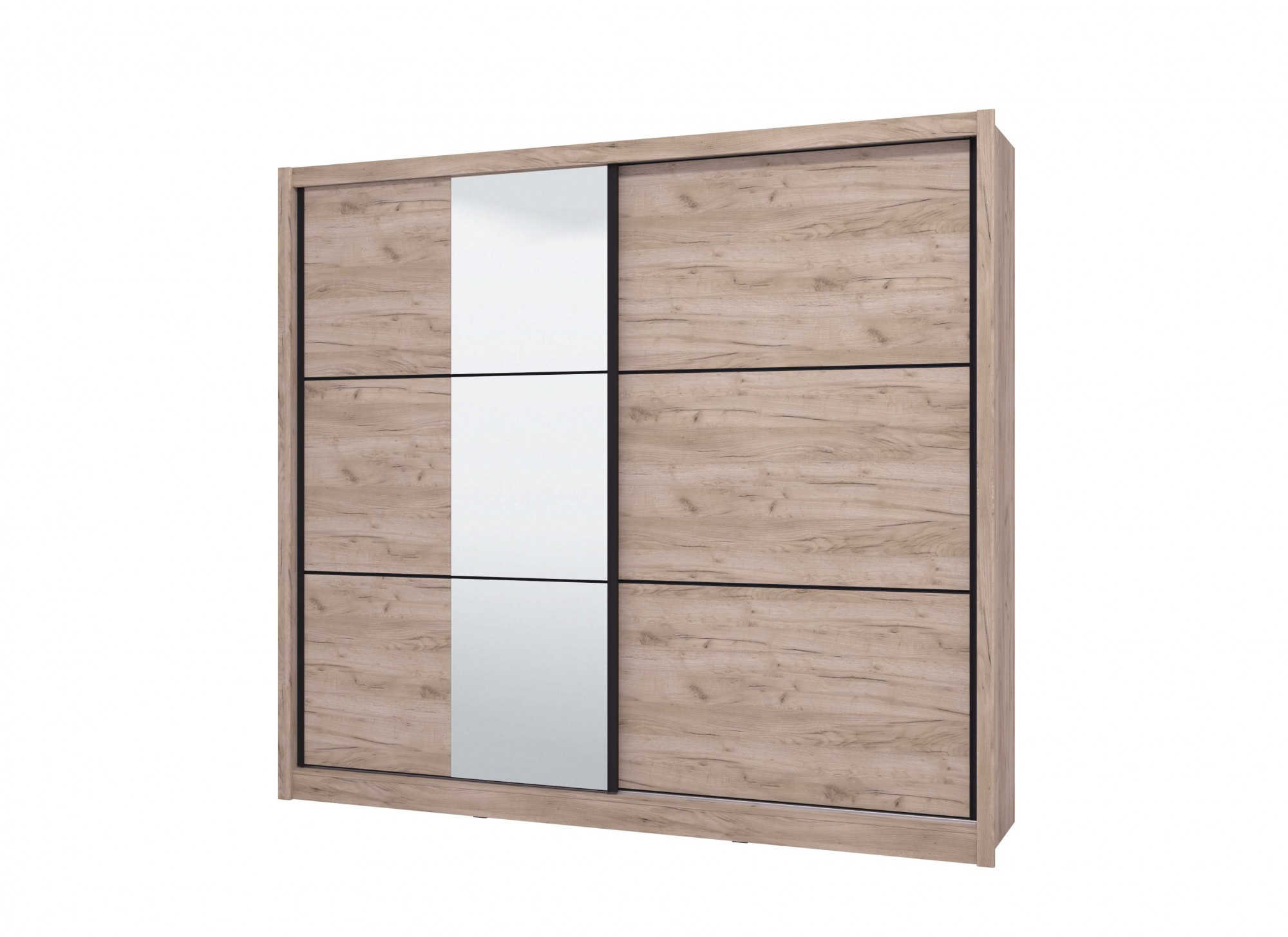 INOSIGN Schwebetürenschrank »Navara Kleiderschrank mit Spiegel Wäscheschrank Garderobe«, Kleiderschrank mit Spiegel, FSC®-zertifiziert, 242,5x215,5x61cm