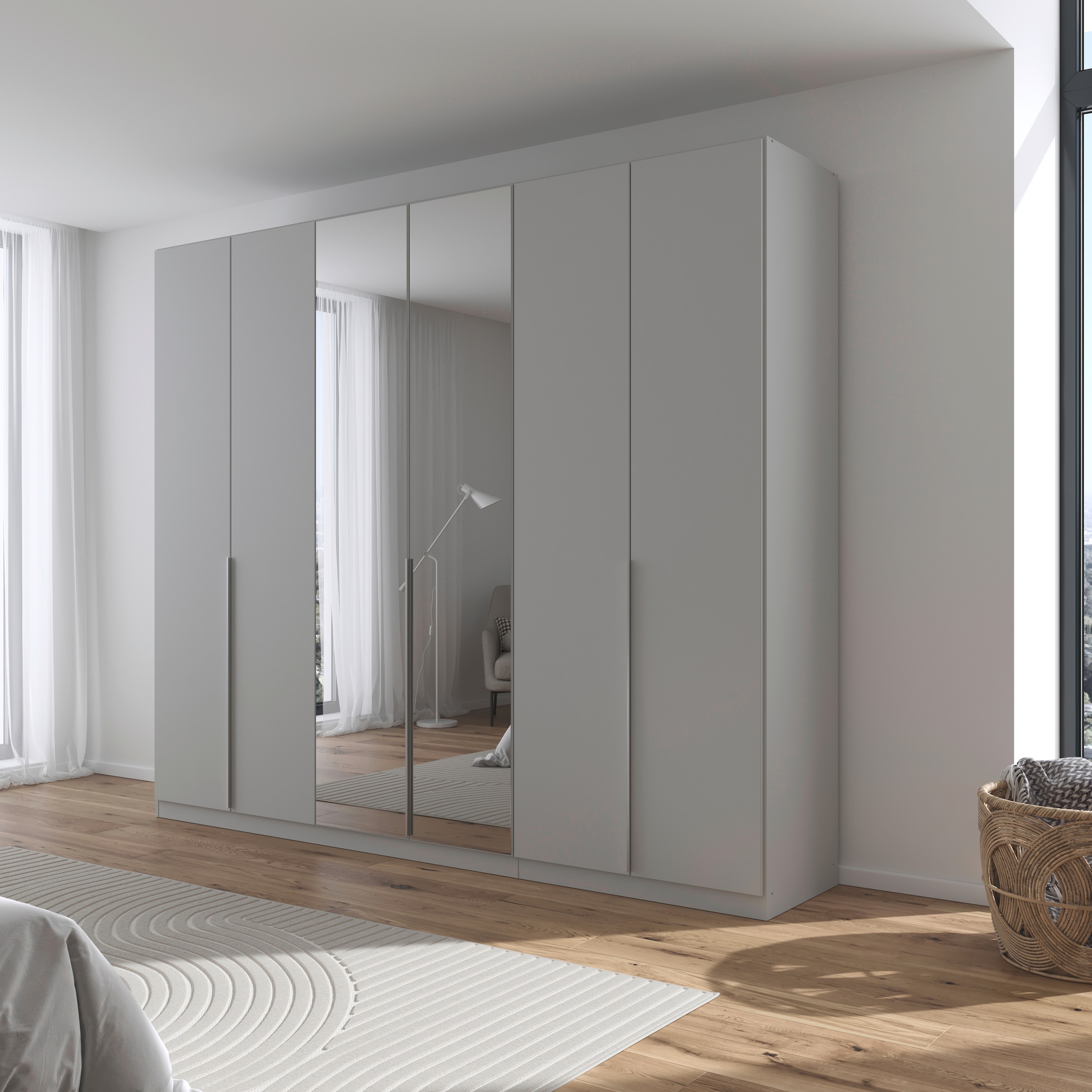 rauch Drehtürenschrank »Kleiderschrank Schrank Garderobe AGORDO mit Dekor- oder Hochglanzfront«, (in zwei Griff-Farben), durchdachte Innenausstattung, in 6 Breiten und 2 Höhen MADE IN GERMANY