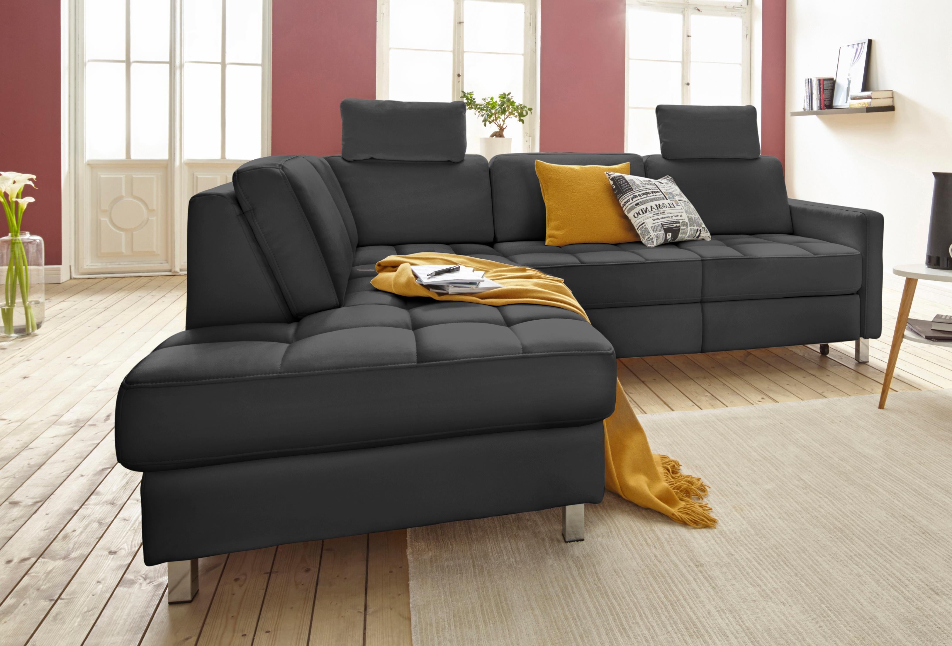 sit&more Ecksofa "Pablo L-Form" wahlweise mit Schlaffunktion und Bettkasten