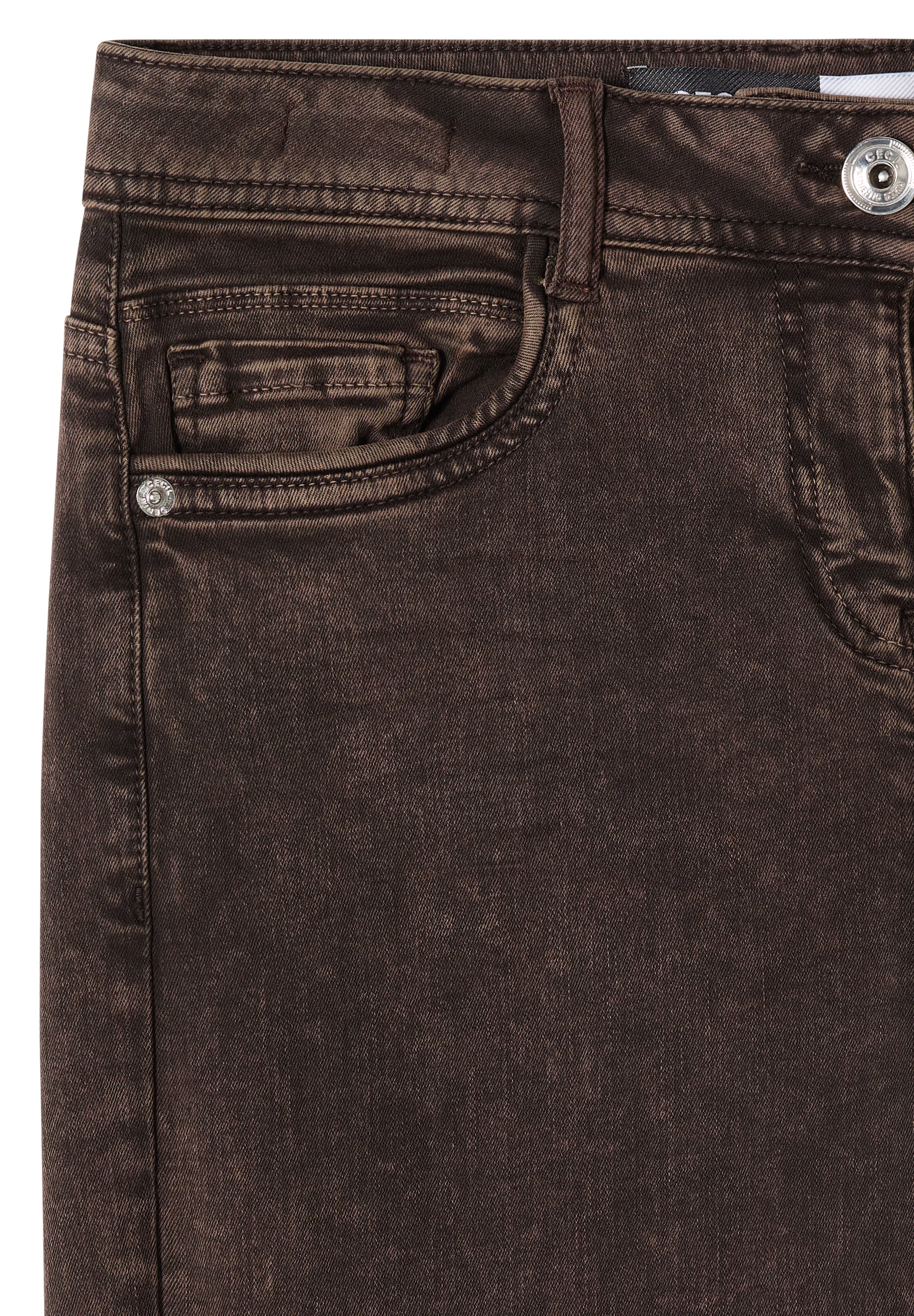 Cecil Loose-fit-Jeans 7/8-Jeans, High Waist, Wide Leg, colored Denim