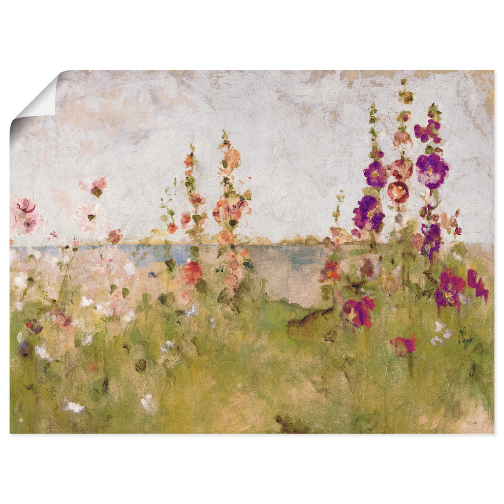Artland Wandbild »Stockrosen am Meer«, Blumen, (1 St.), als Leinwandbild, Poster, Wandaufkleber in verschied. Größen
