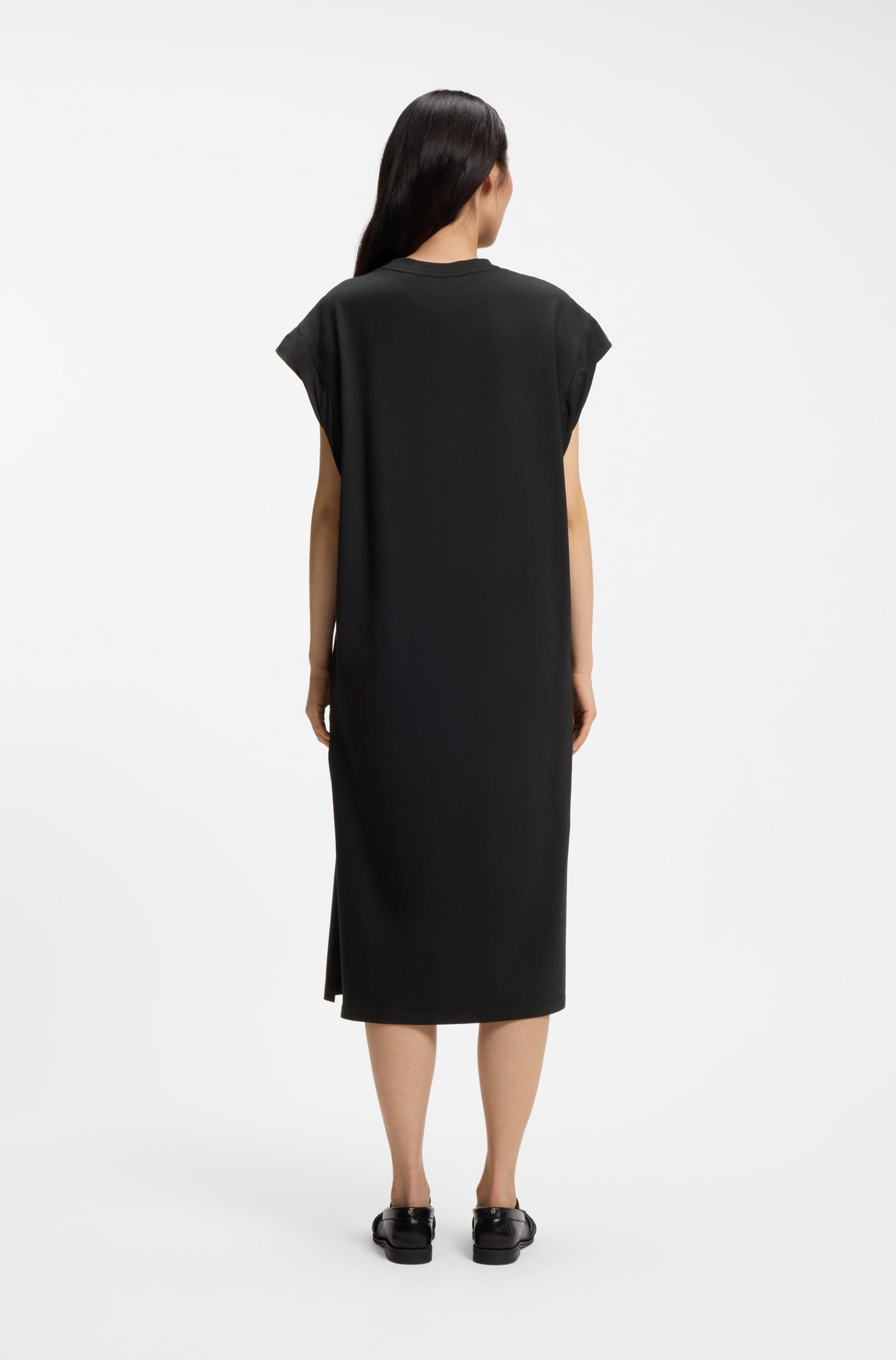 BOSS ORANGE Jerseykleid "Edress Premium Damenmode" mit Schlitzen, Logoschri günstig online kaufen